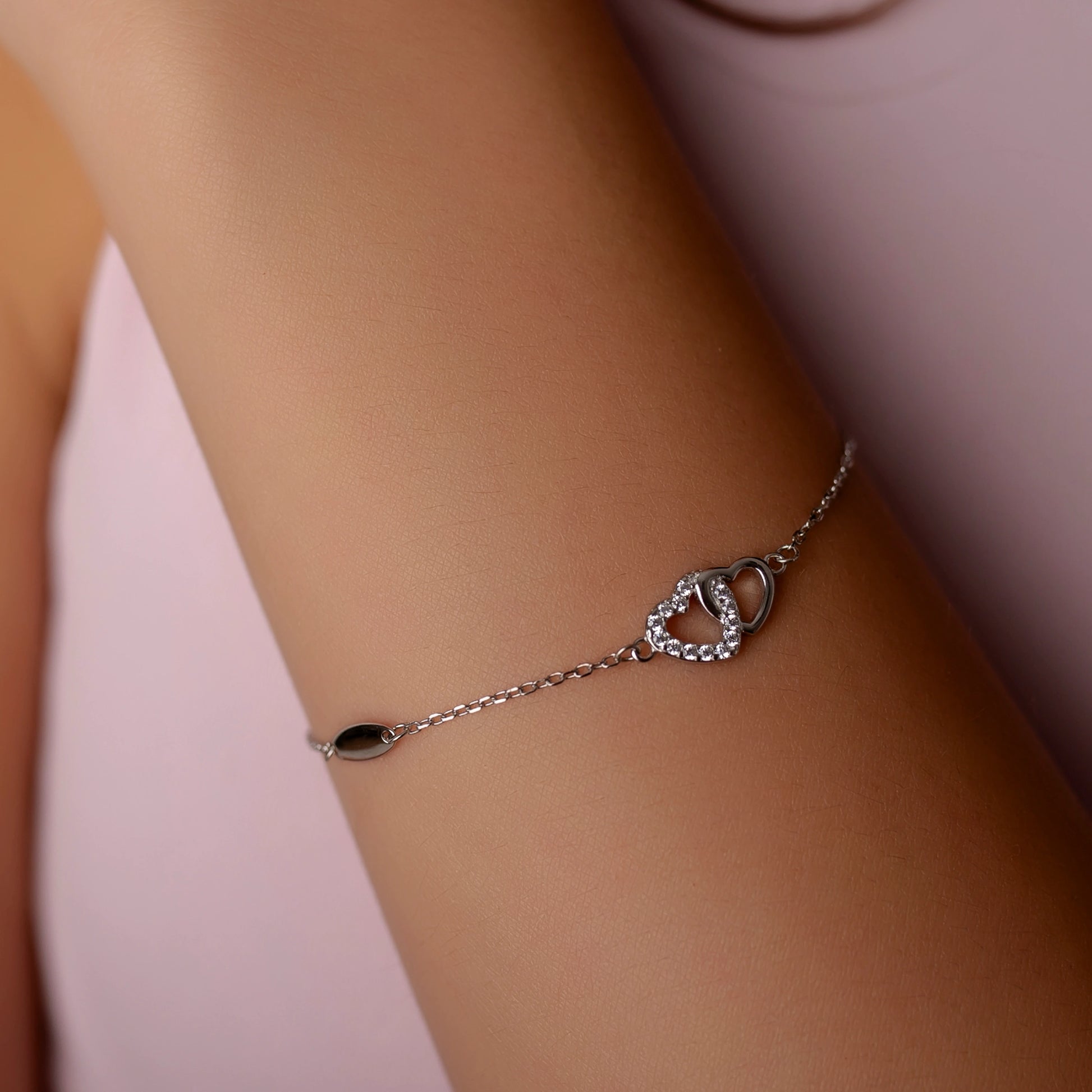 Bracciale Eternity Cuori e Zirconi
