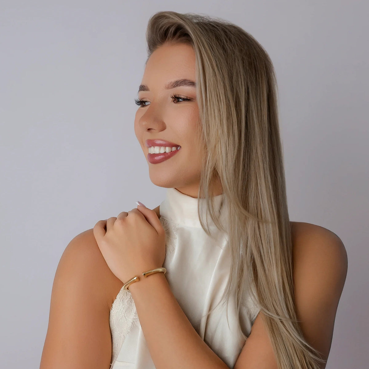 Bracciale rigido in Argento per Donna Dorato