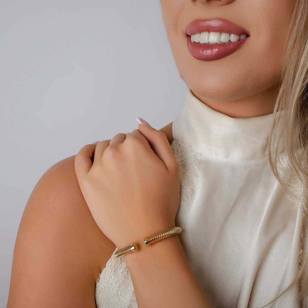 Bracciale rigido in Argento per Donna Dorato