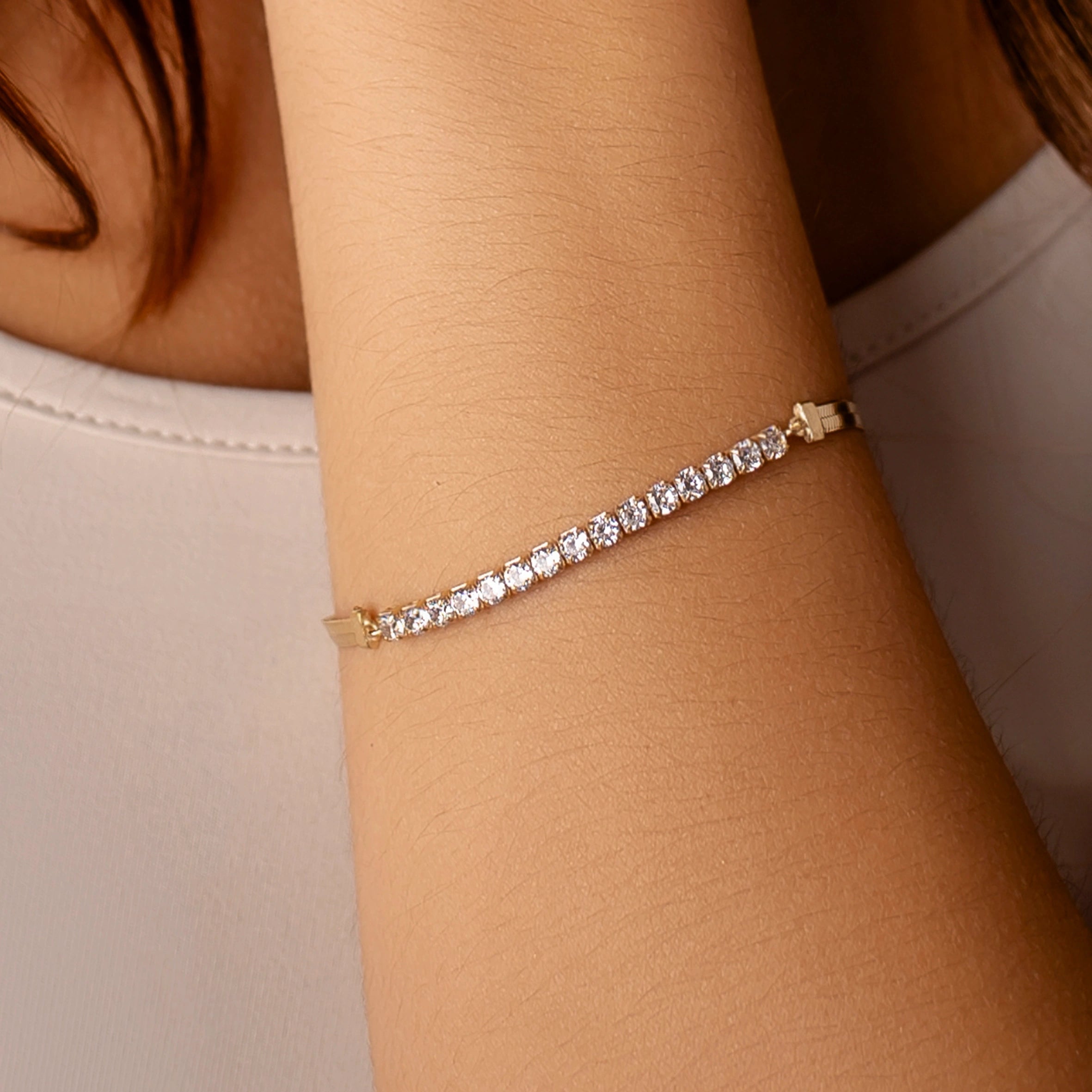 Armband Snake mit weißen Zirkonen
