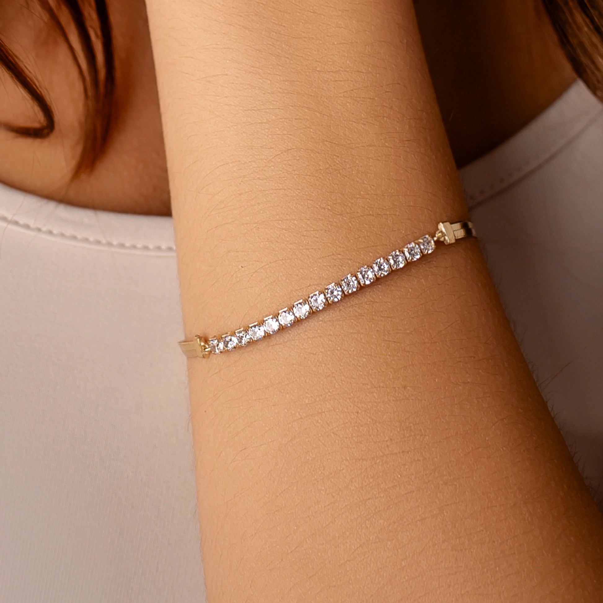 Armband Snake mit weißen Zirkonen