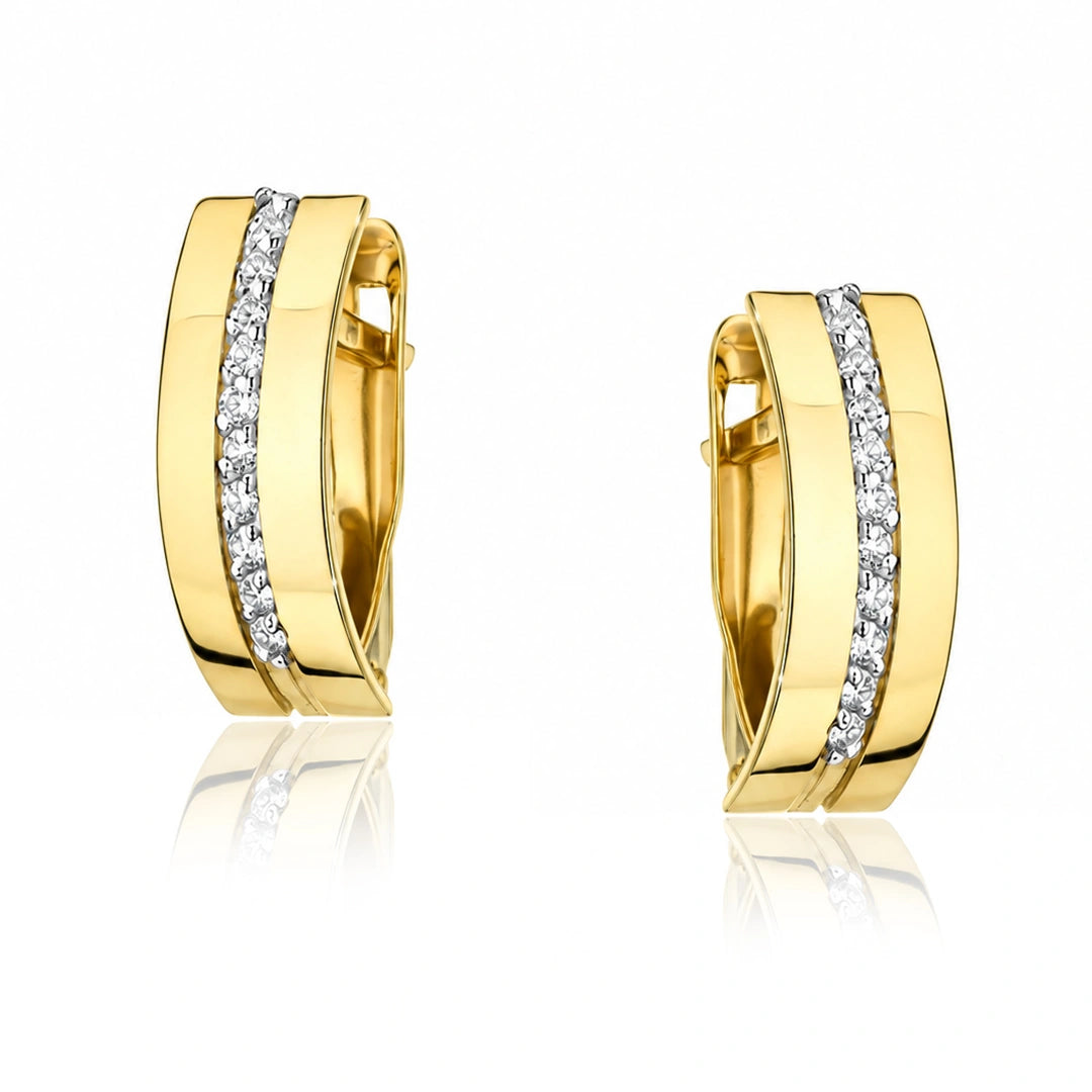 Orecchini in Oro Curvi con Zirconi