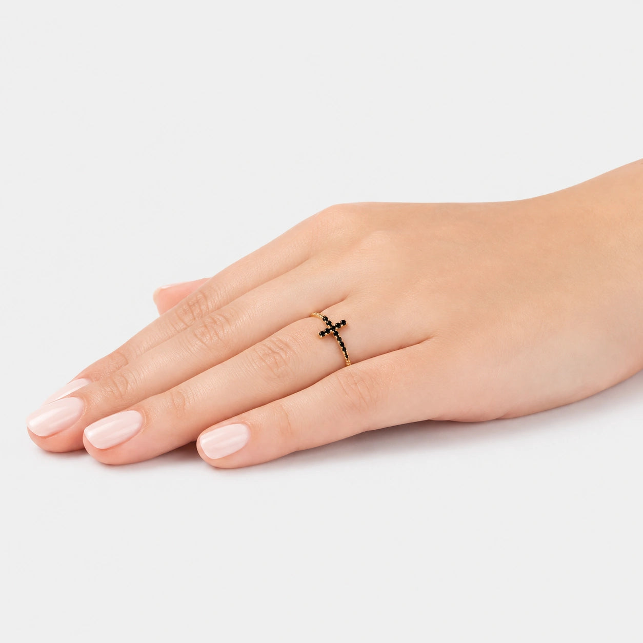 Anello Hope in Oro e Zirconi Neri
