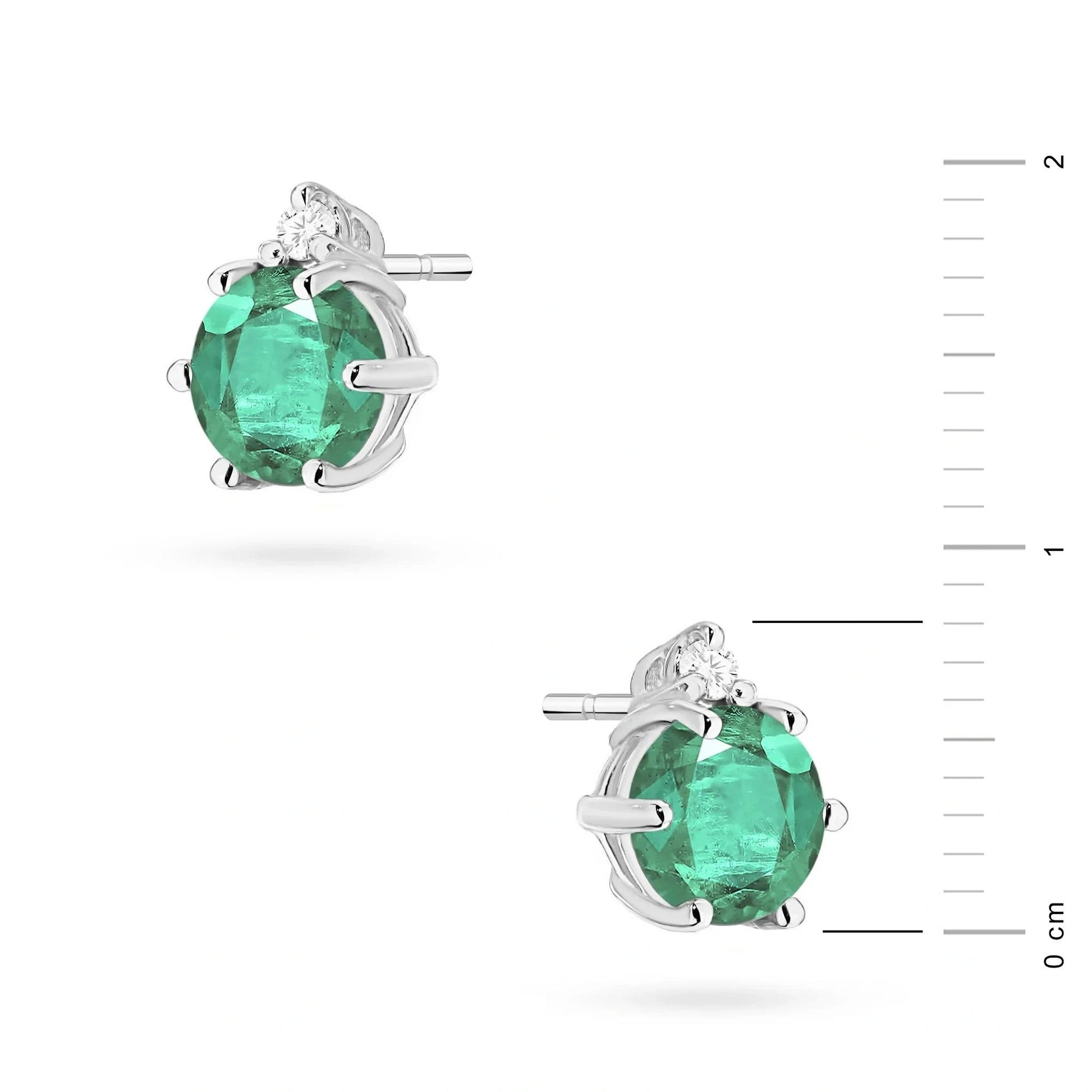 Boucles d'oreilles Isis en Or avec Émeraude 0,50ct et Diamants