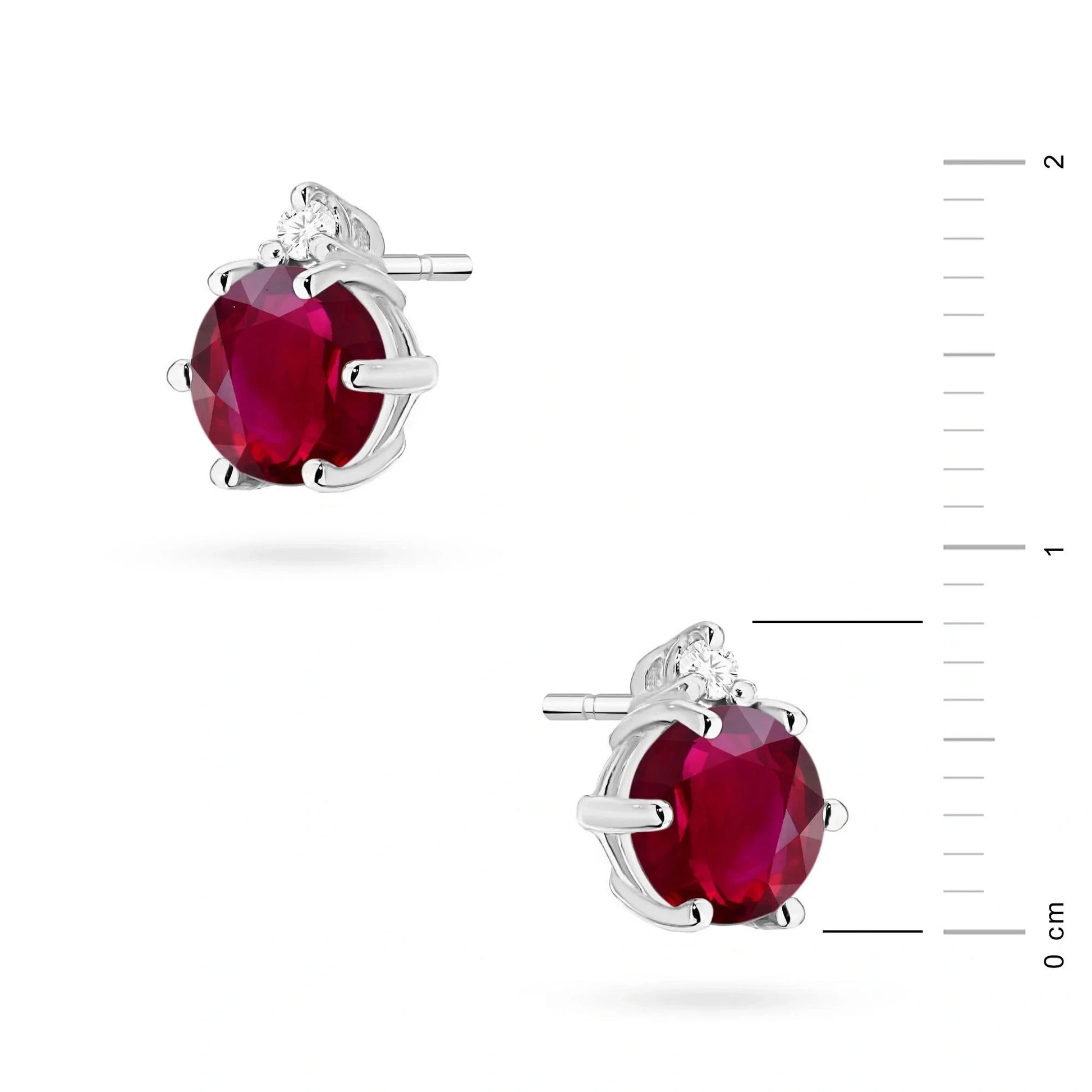 Fire Earrings in Gold with 0.60ct Ruby and Diamonds