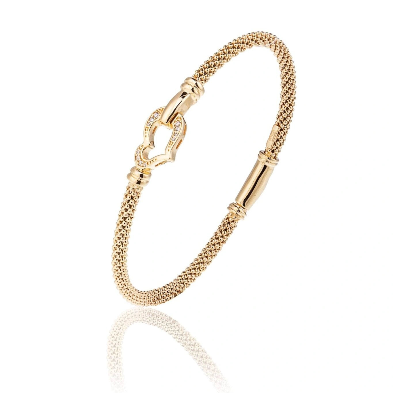 Brazalete Rígido Corazón de Plata