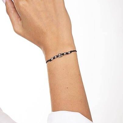 Bracciale Marina Nero Rodiato con Palline