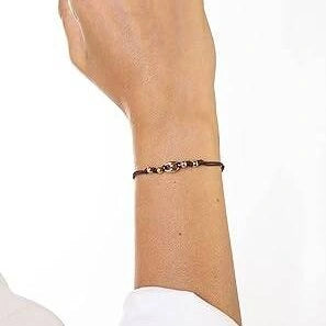 Pulsera Marina Plata Dorada Cordón y Esferas