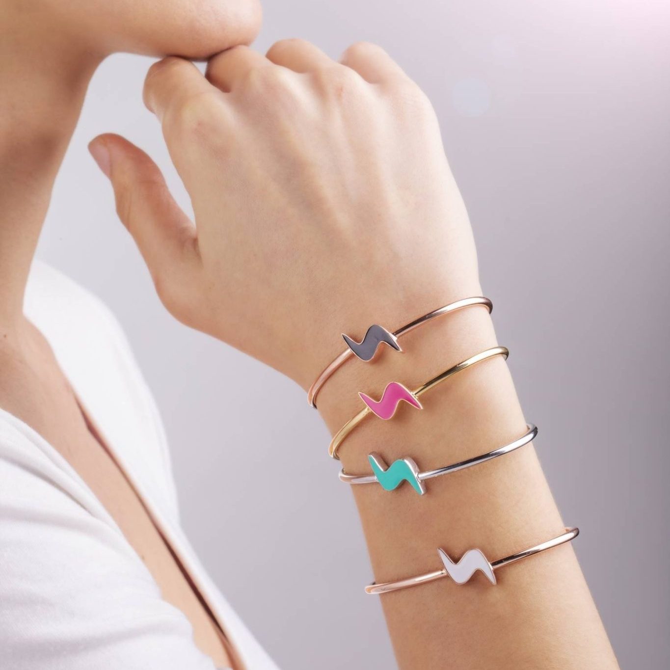 Bracciale Schiava Rosè con Logo Sakrami Singolo