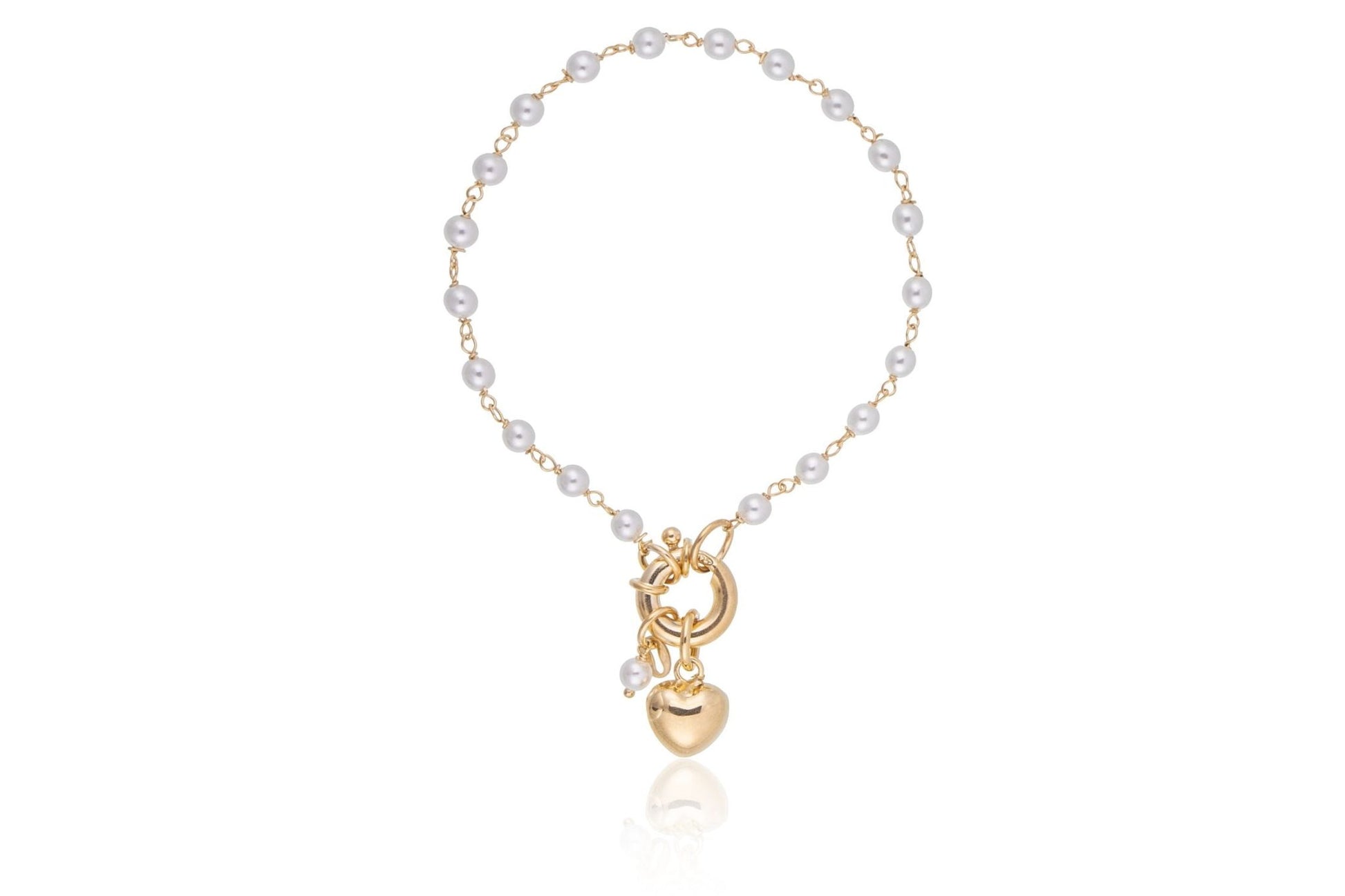 Bracciale con Perline e Cuore Bombato
