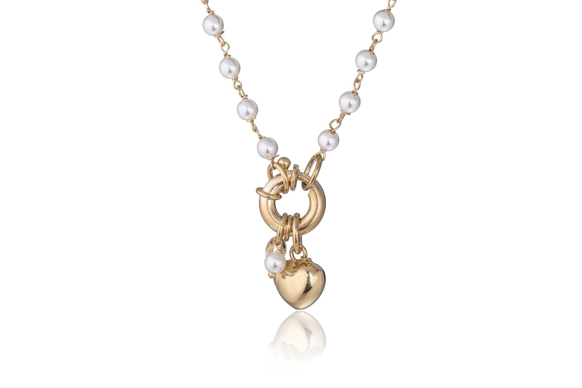 Bracciale con Perline e Cuore Bombato