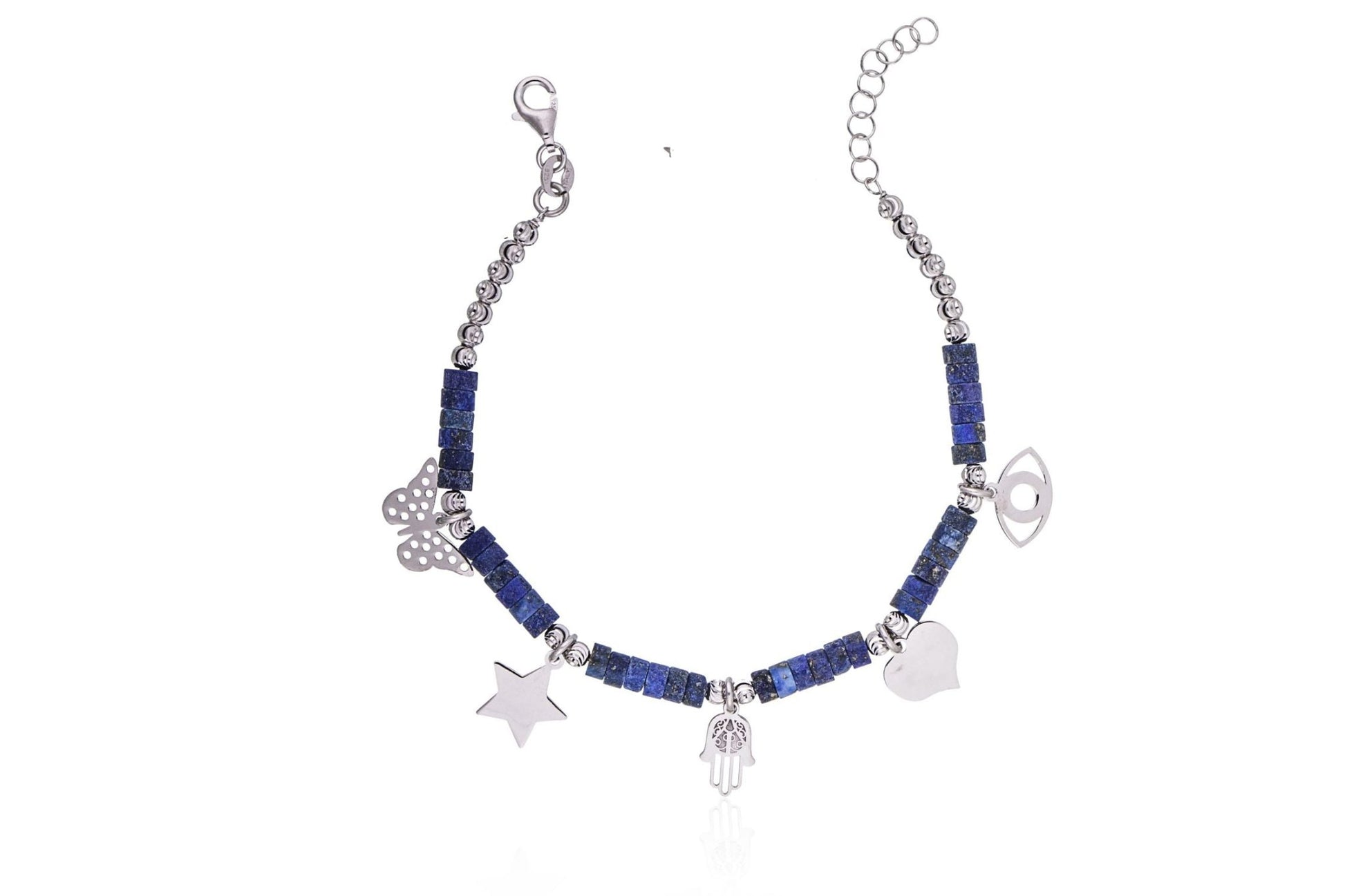 Blue Lapis Lazuli Ring Pattern Bracelet
