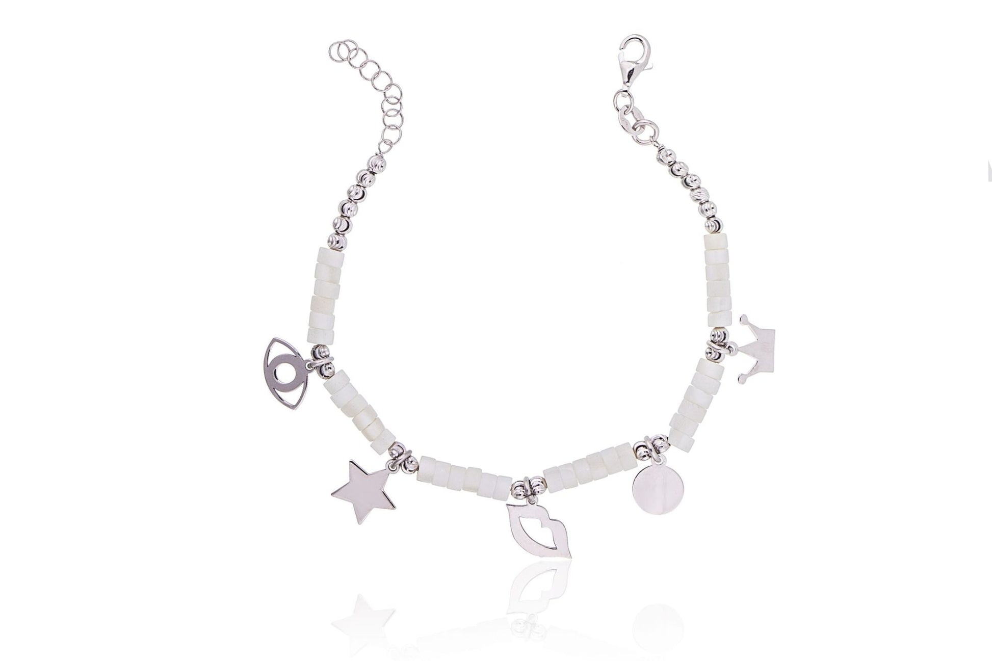 White Quartz Ringlet Pattern Bracelet