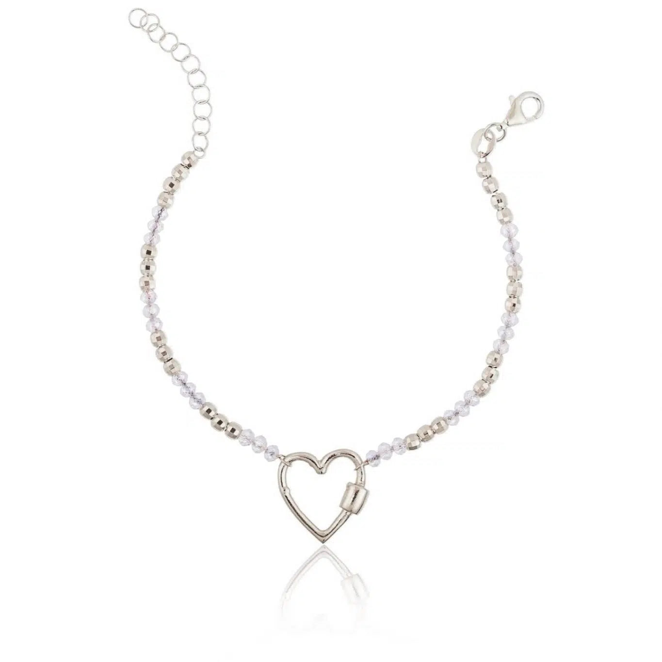 Bracelet with Spheres and Pierced Heart