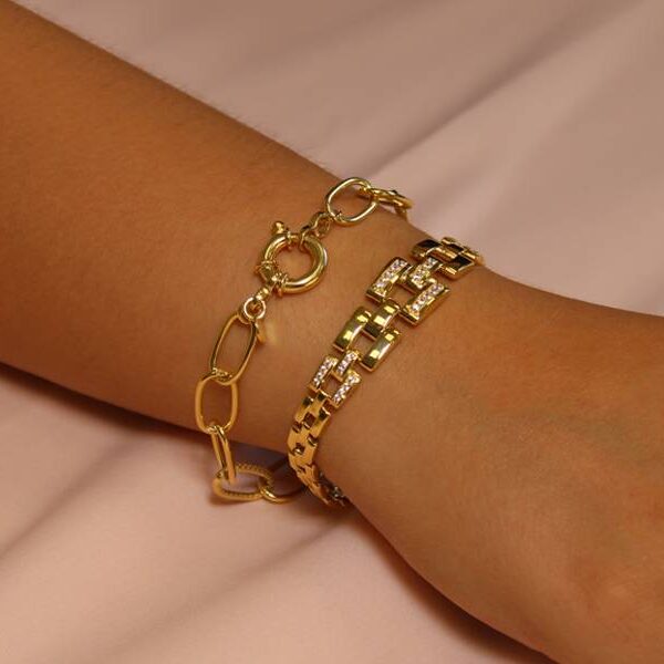 Armband Goldfarben mit verlängerter Forzatina-Kette