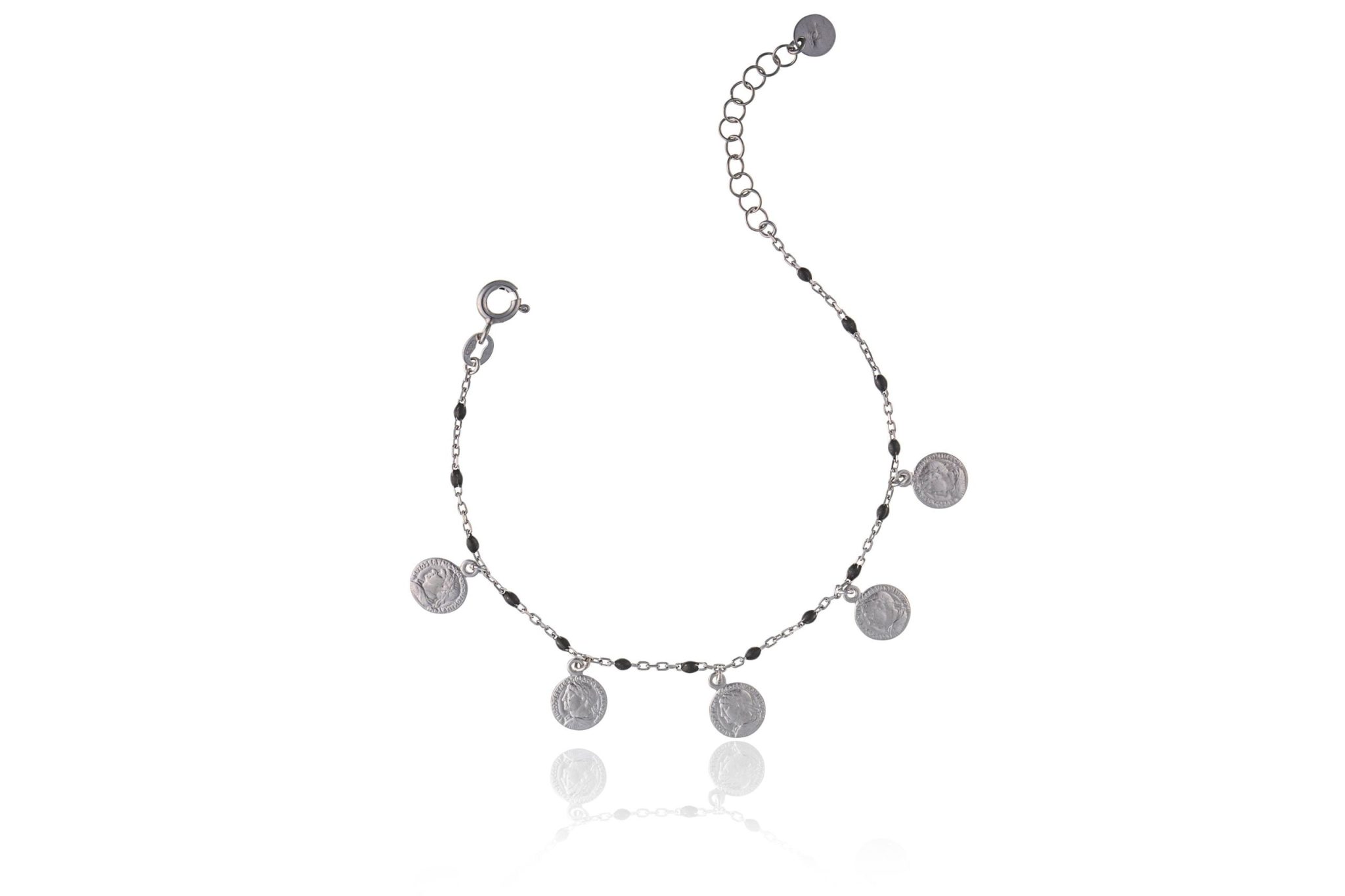 Pulsera de Plata Monedas Rodio