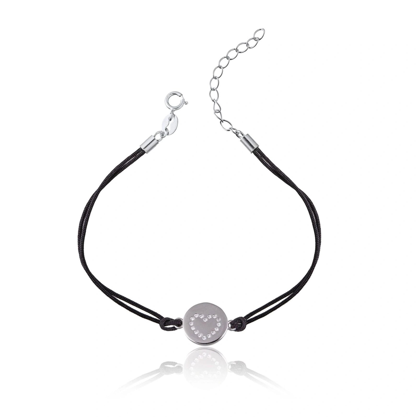 Pulsera de Plata con Cordón Love