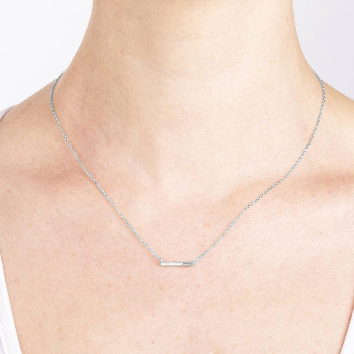 Bar Necklace with Zircons