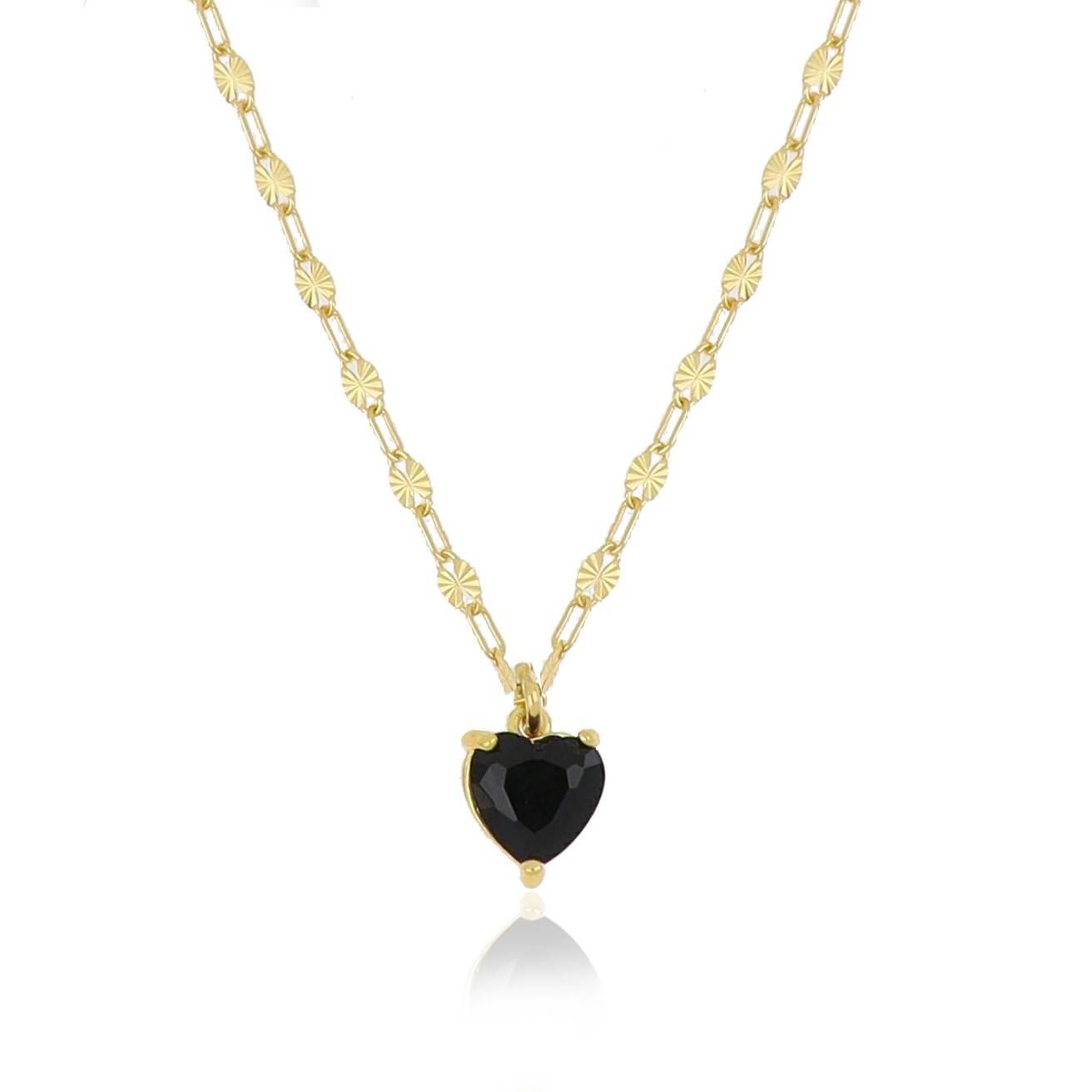 Golden Crystal Heart Necklace