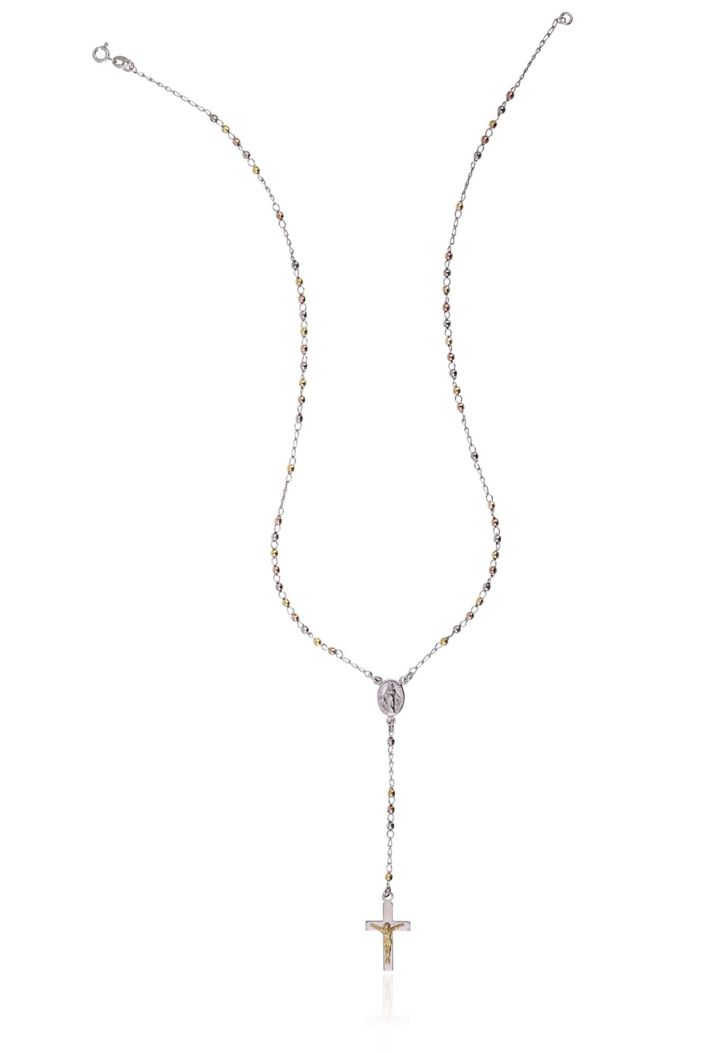 Collana in Argento Rodiata Ciondolo Rosario