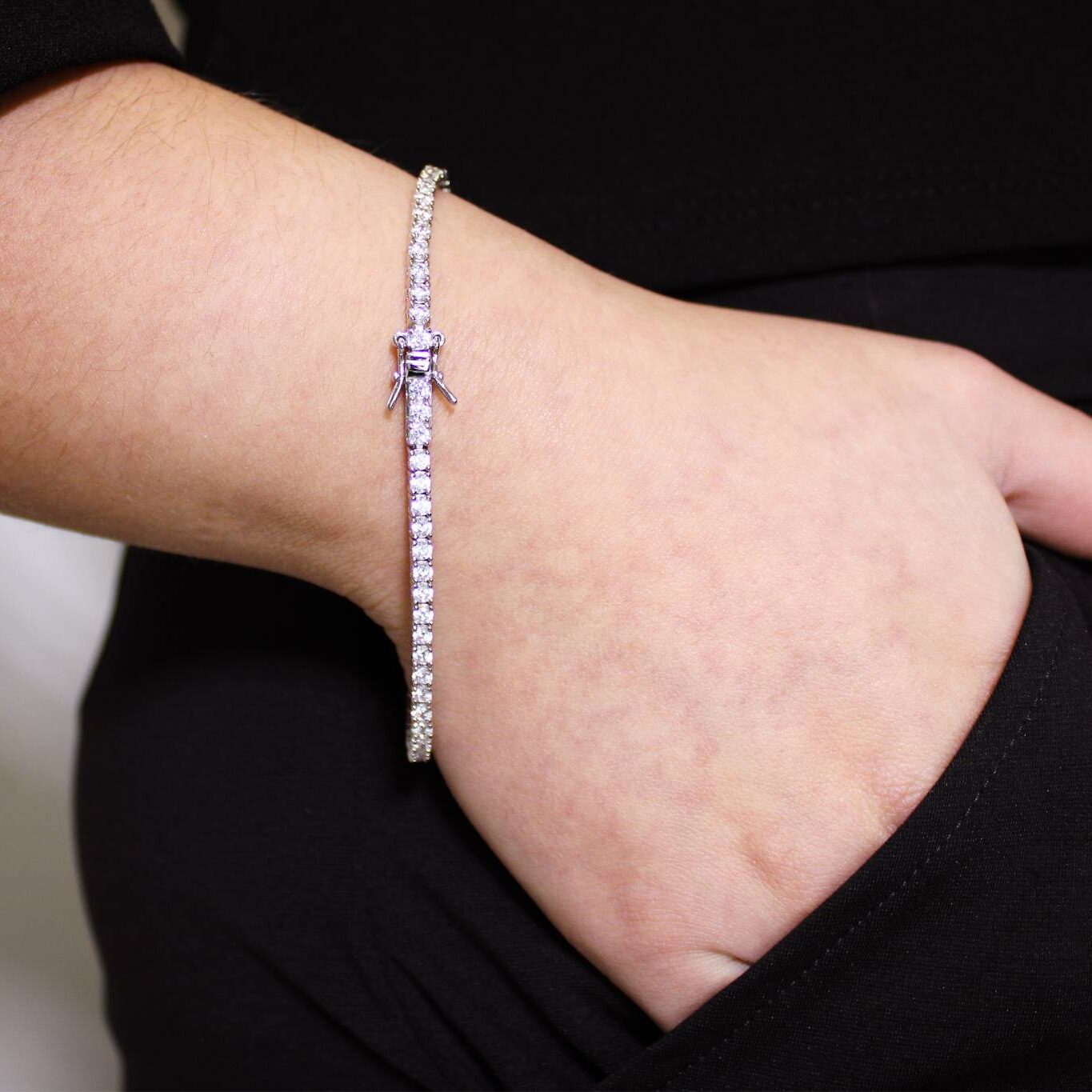 Pulsera Tennis de Plata con Circonitas Blancas