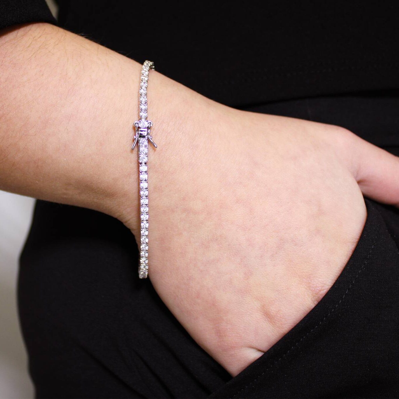 Pulsera Tennis de Plata con Circonitas Blancas