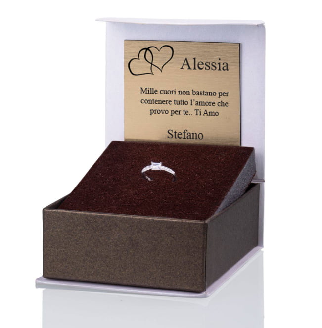 Anello Lovely con Zircone Bianco