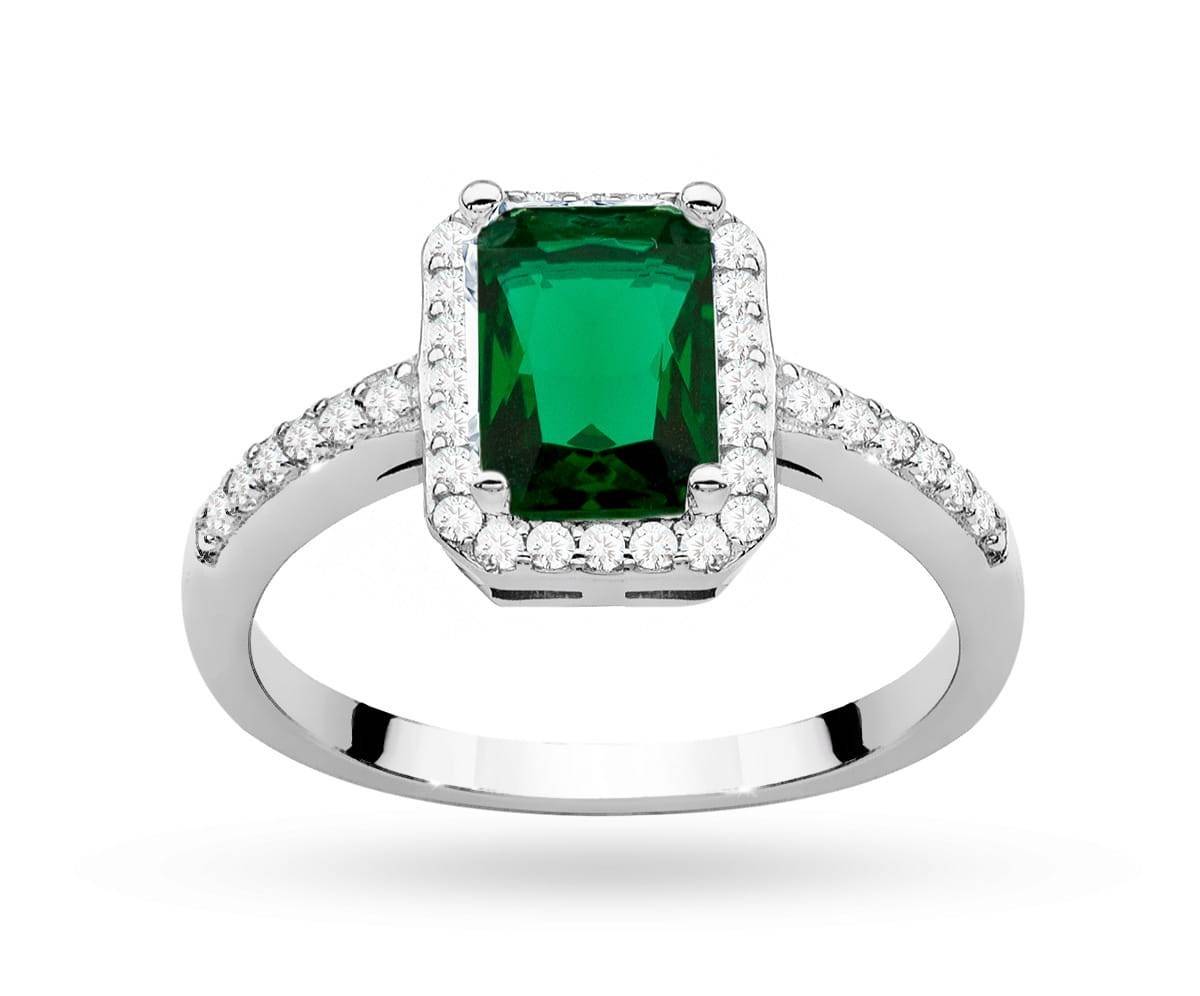 Anello con Zircone Verde