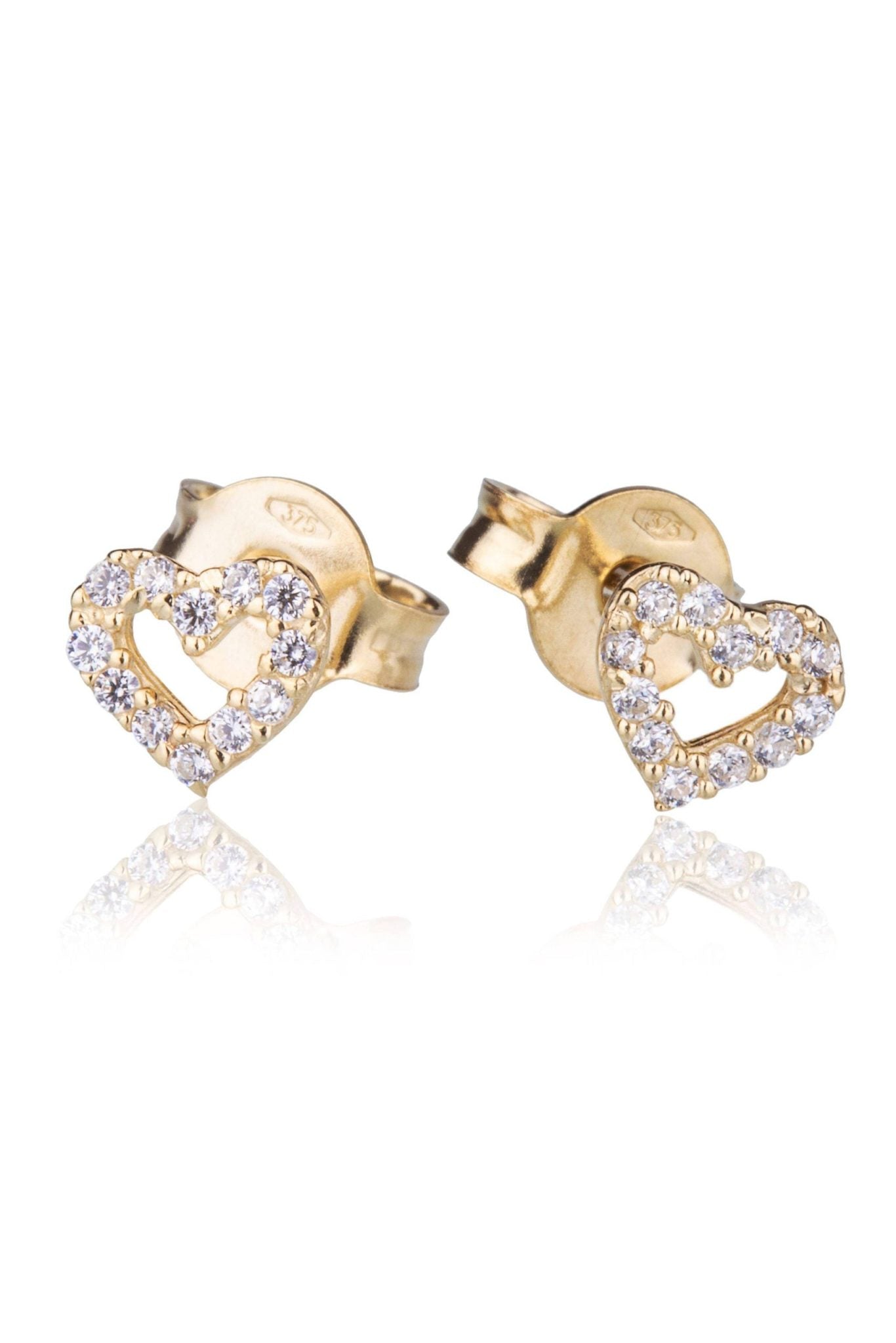 Orecchini in Oro Cuore con Zirconi Bianchi