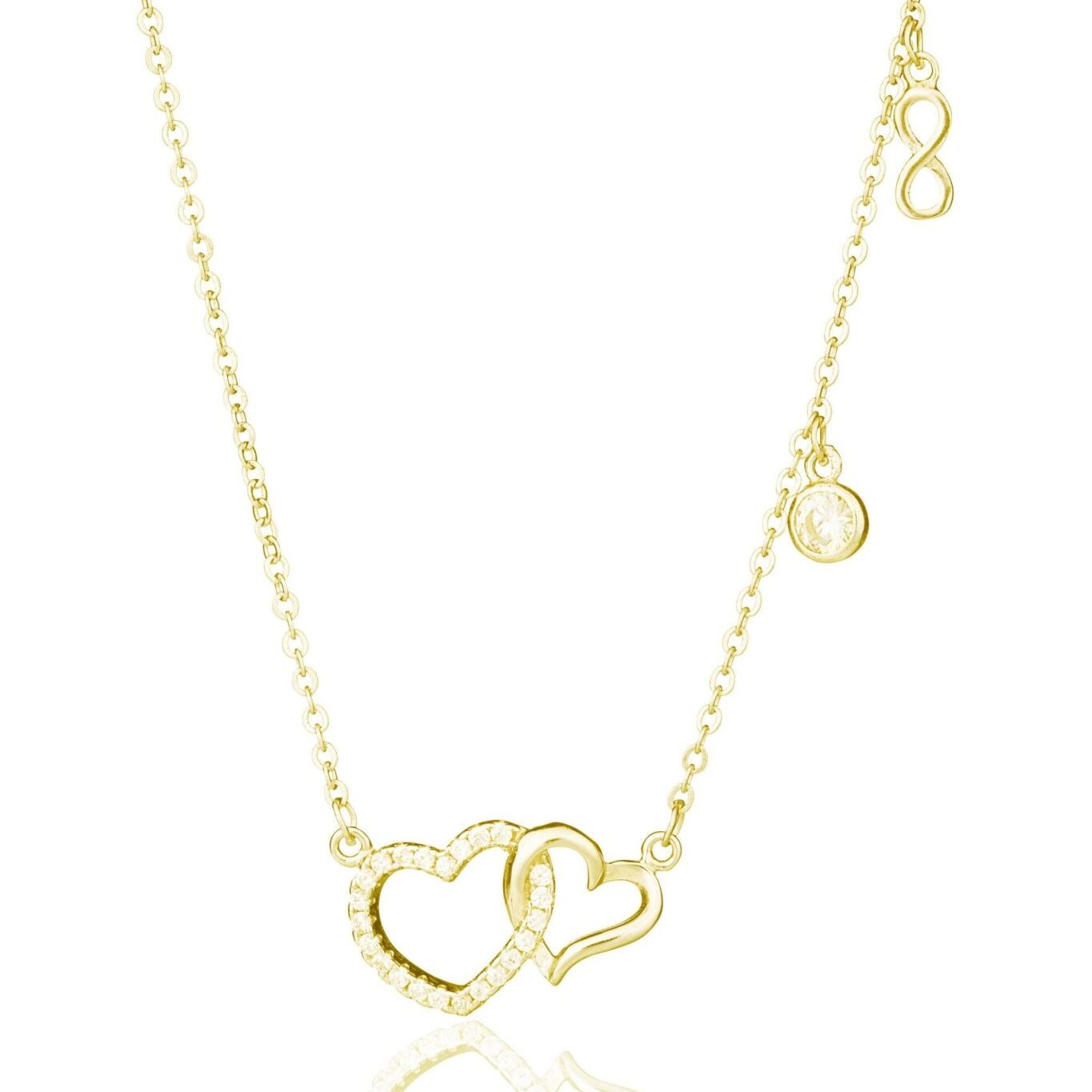 Collier en argent cœurs infinis brillants