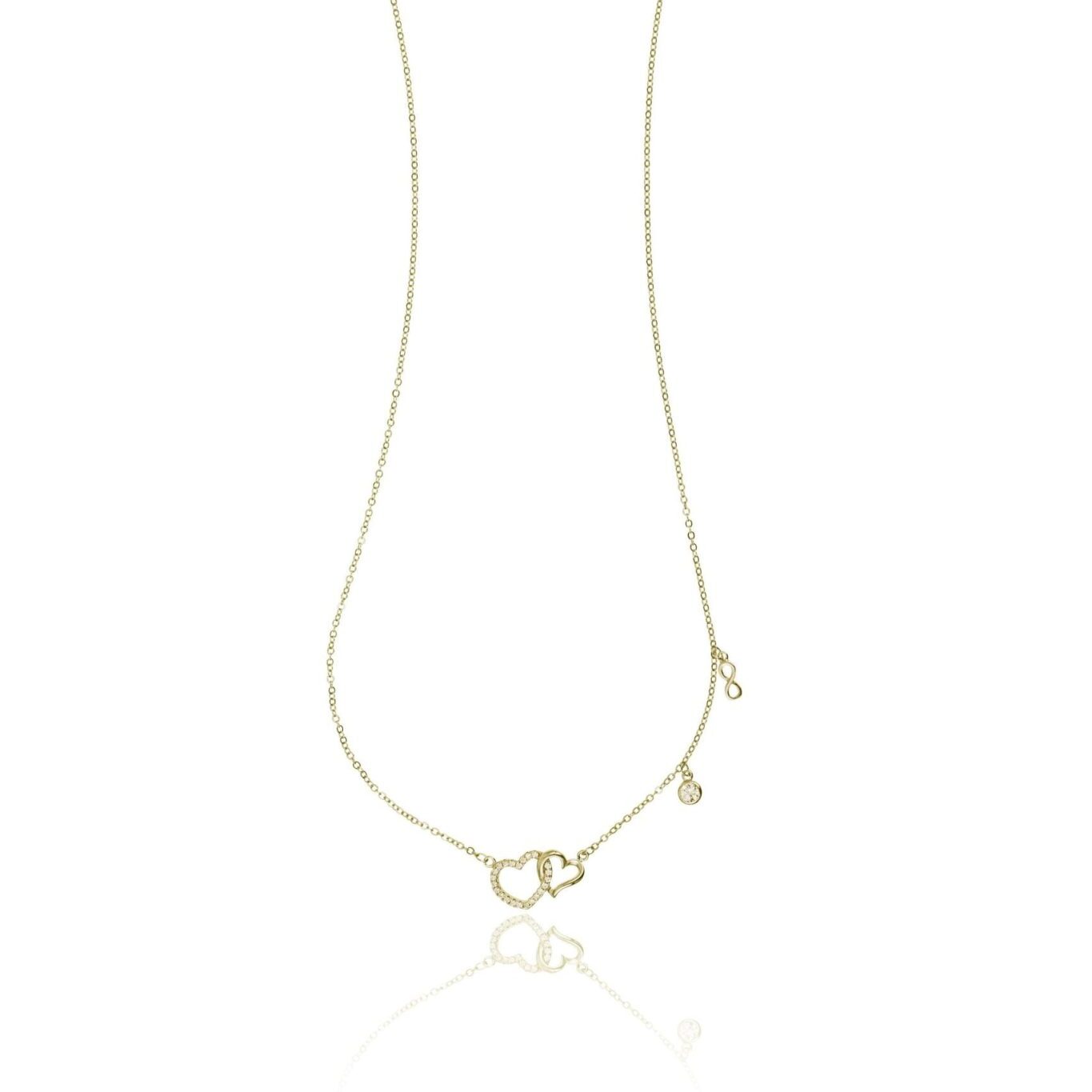 Collier en argent cœurs infinis brillants