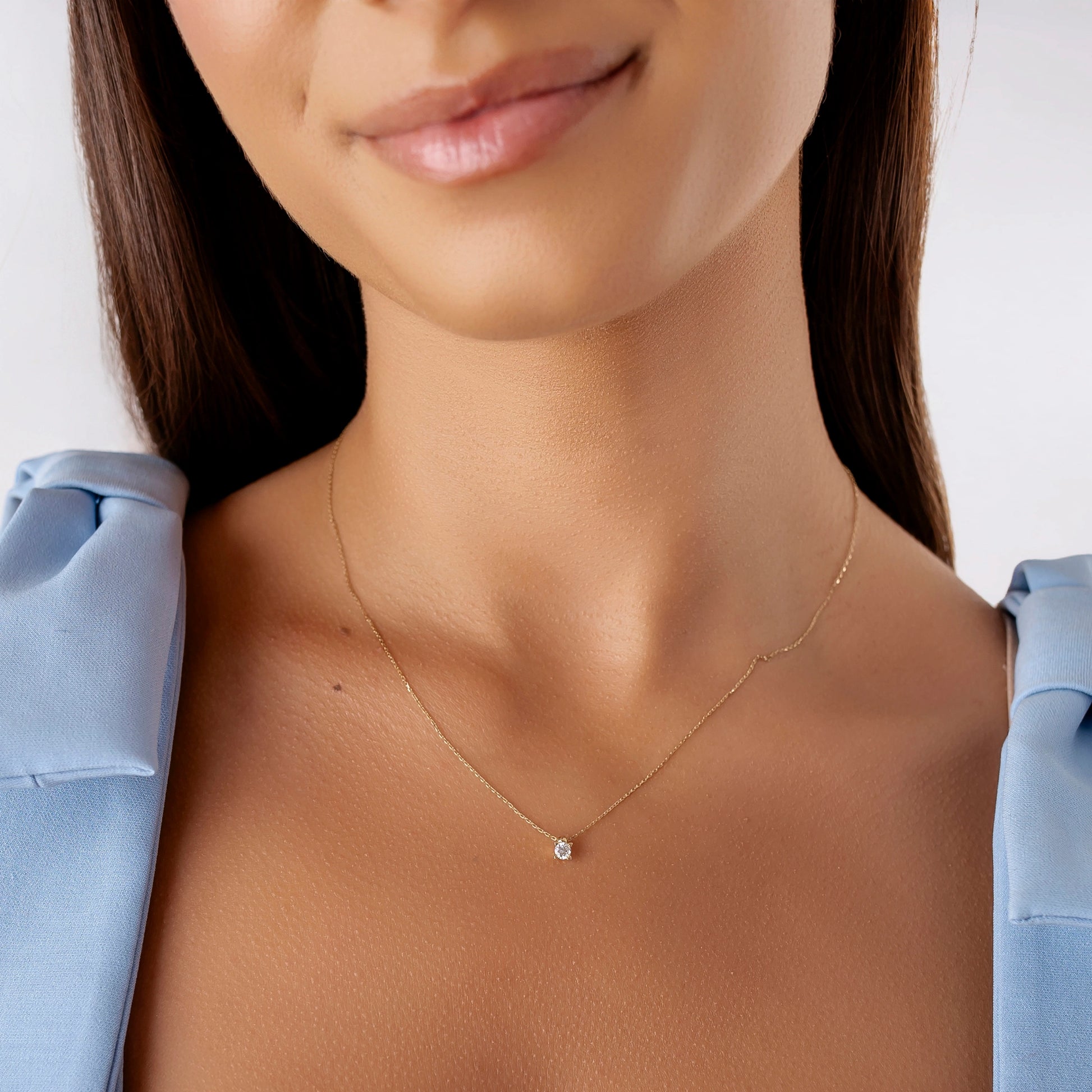 Collana in Oro Punto Luce con Zircone