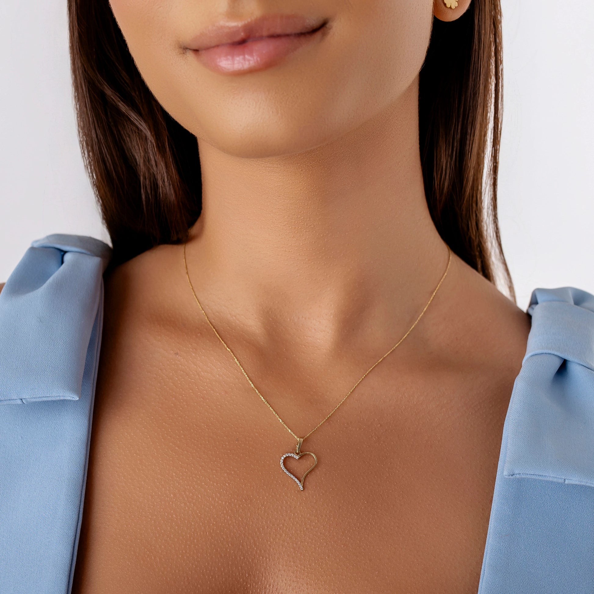 Collana in Oro con Cuore Asimmetrico