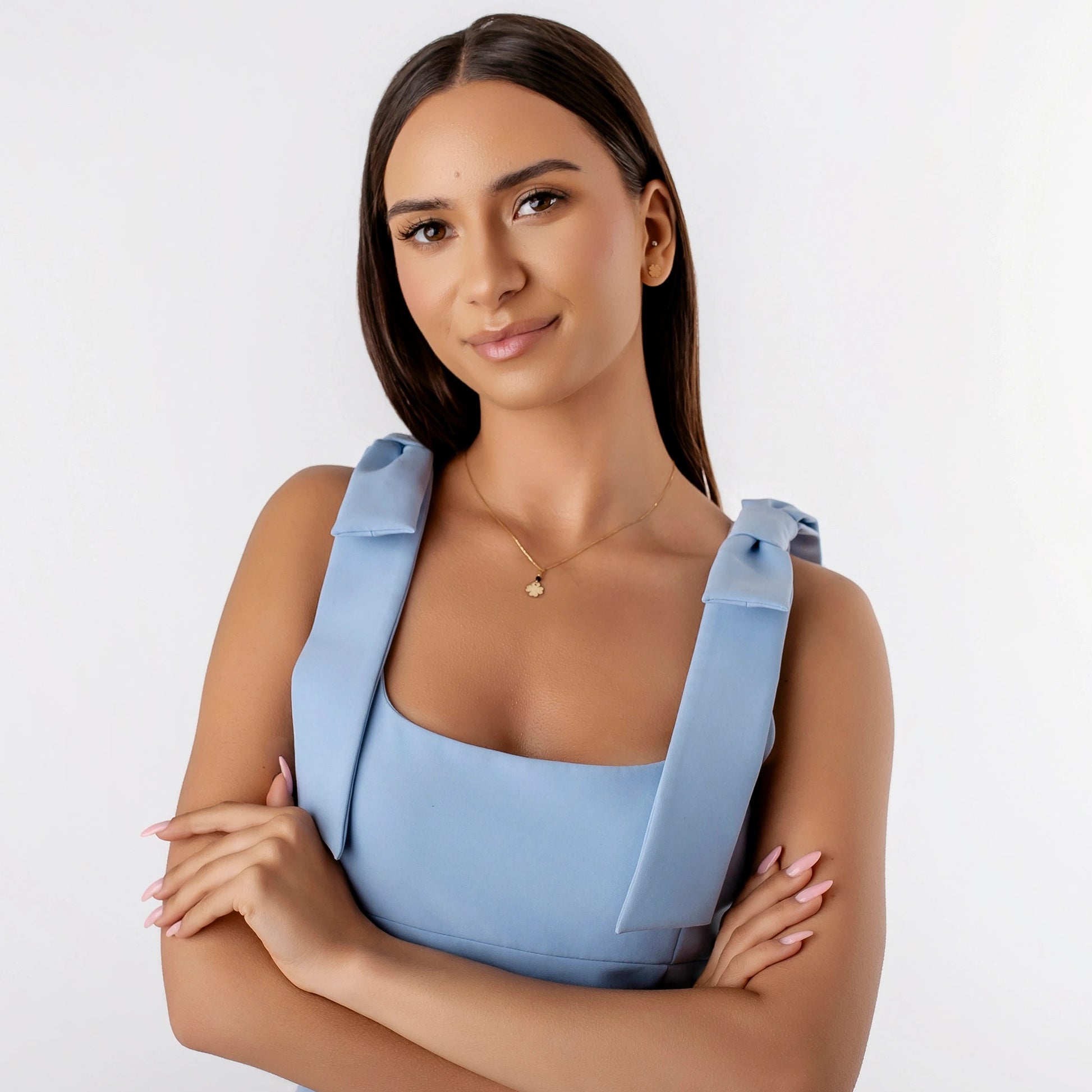 Collana in Oro Pietra e Quadrifoglio