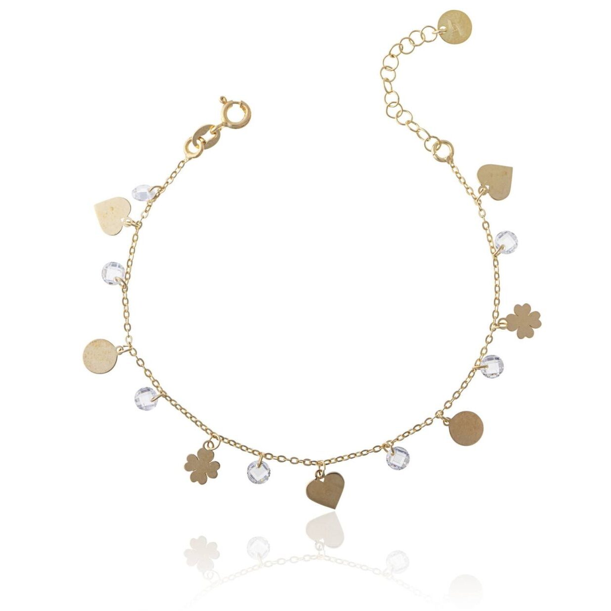 Pulsera de Plata Corazón y Bolitas