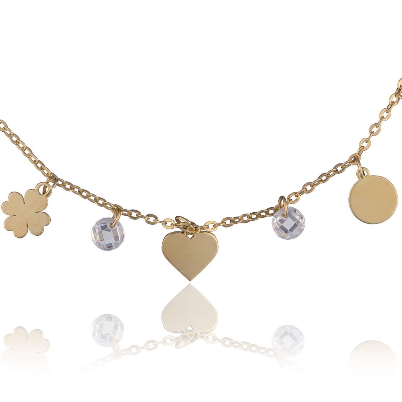 Pulsera de Plata Corazón y Bolitas