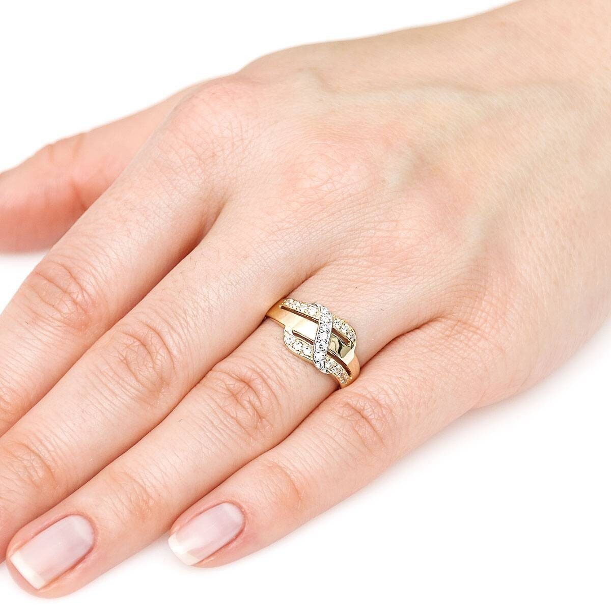 Anello in Oro a Fascia con Zirconi