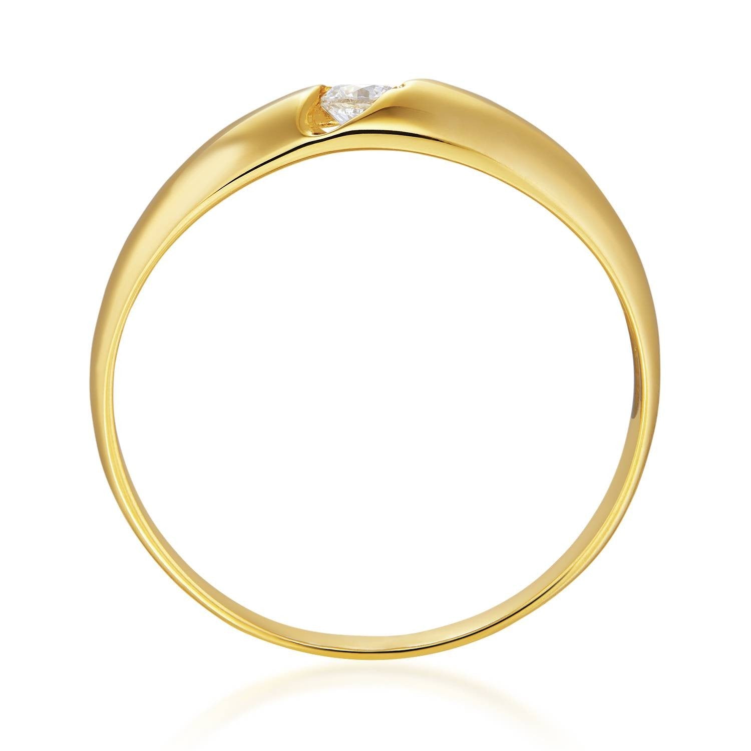 Ring aus Gold Solitär Band mit Lichtpunkt