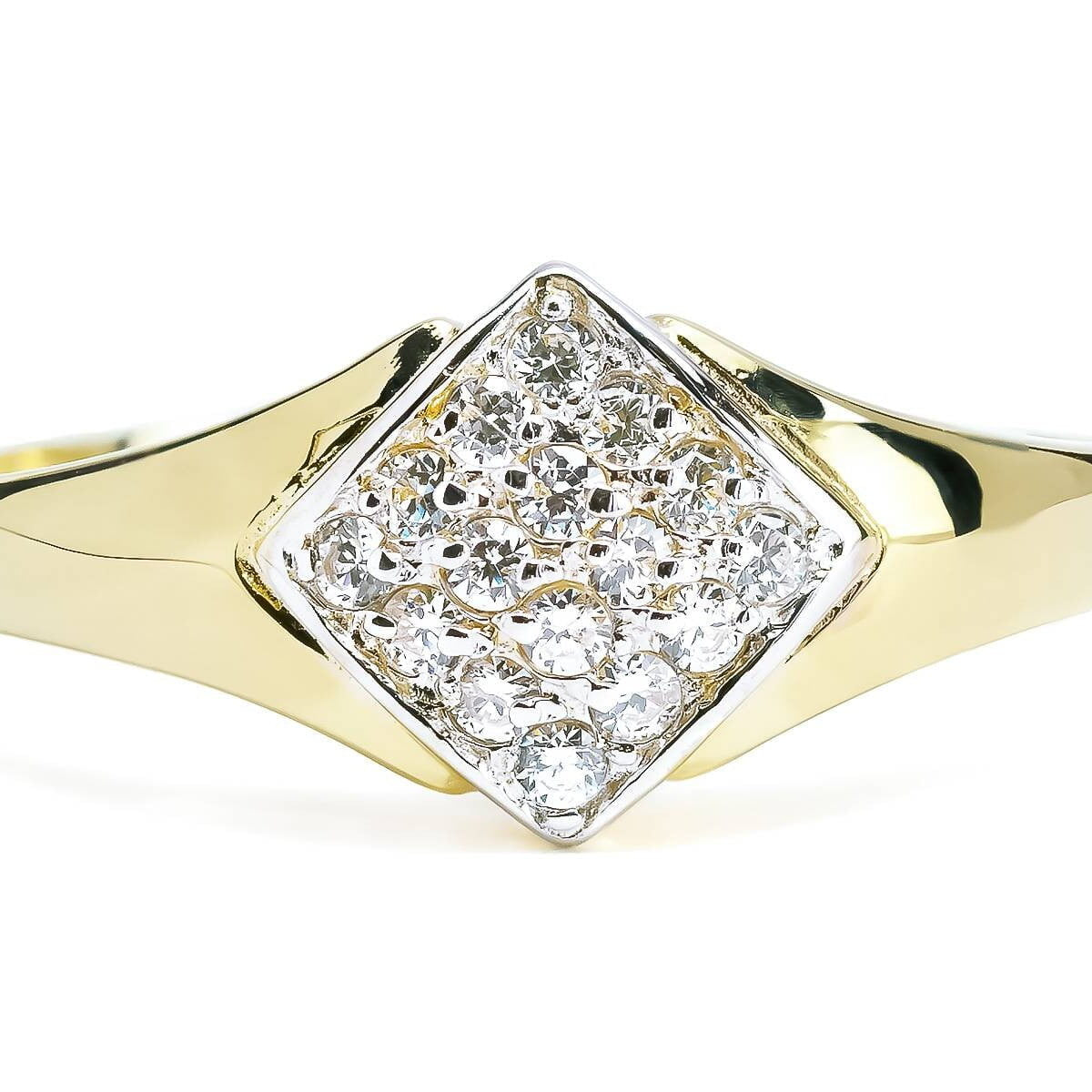 Anillo de Oro Banda Rombo Brillante