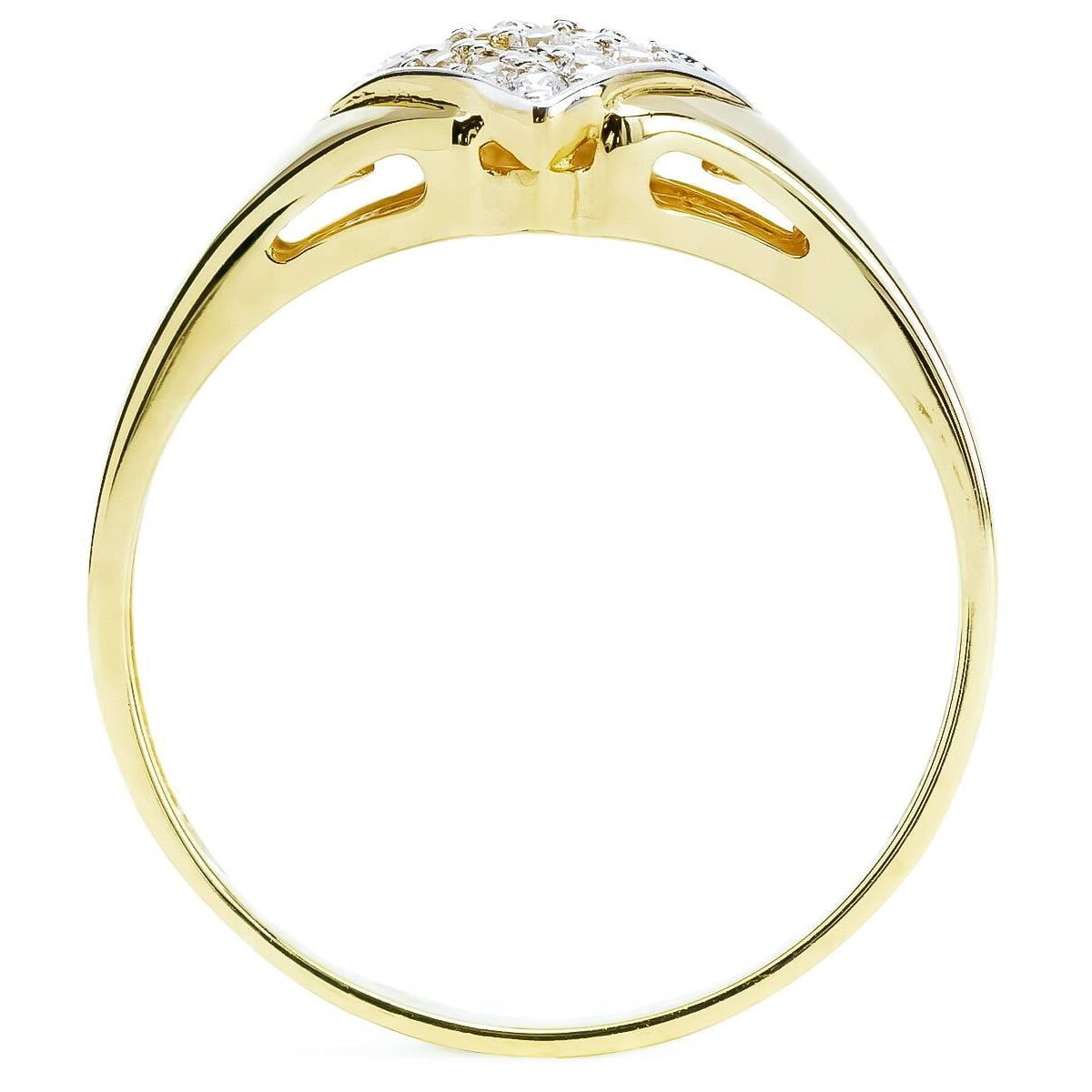 Anello in Oro a Fascia Rombo Brillante