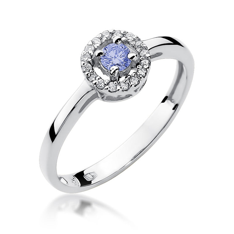 Anello Orlaya in Oro con Tanzanite e 16 Diamanti