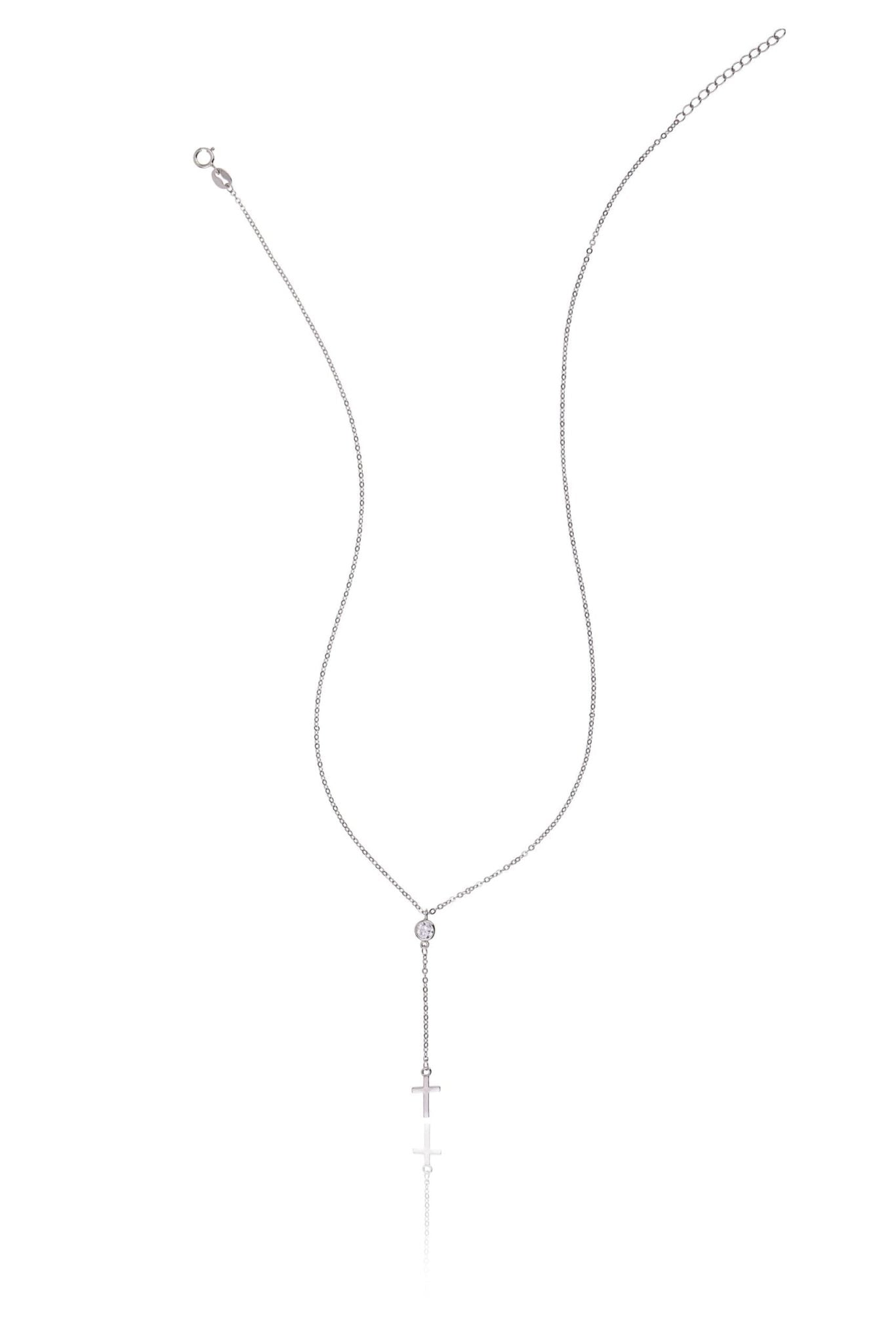 Halskette aus Silber Kreuz und Lichtpunkt