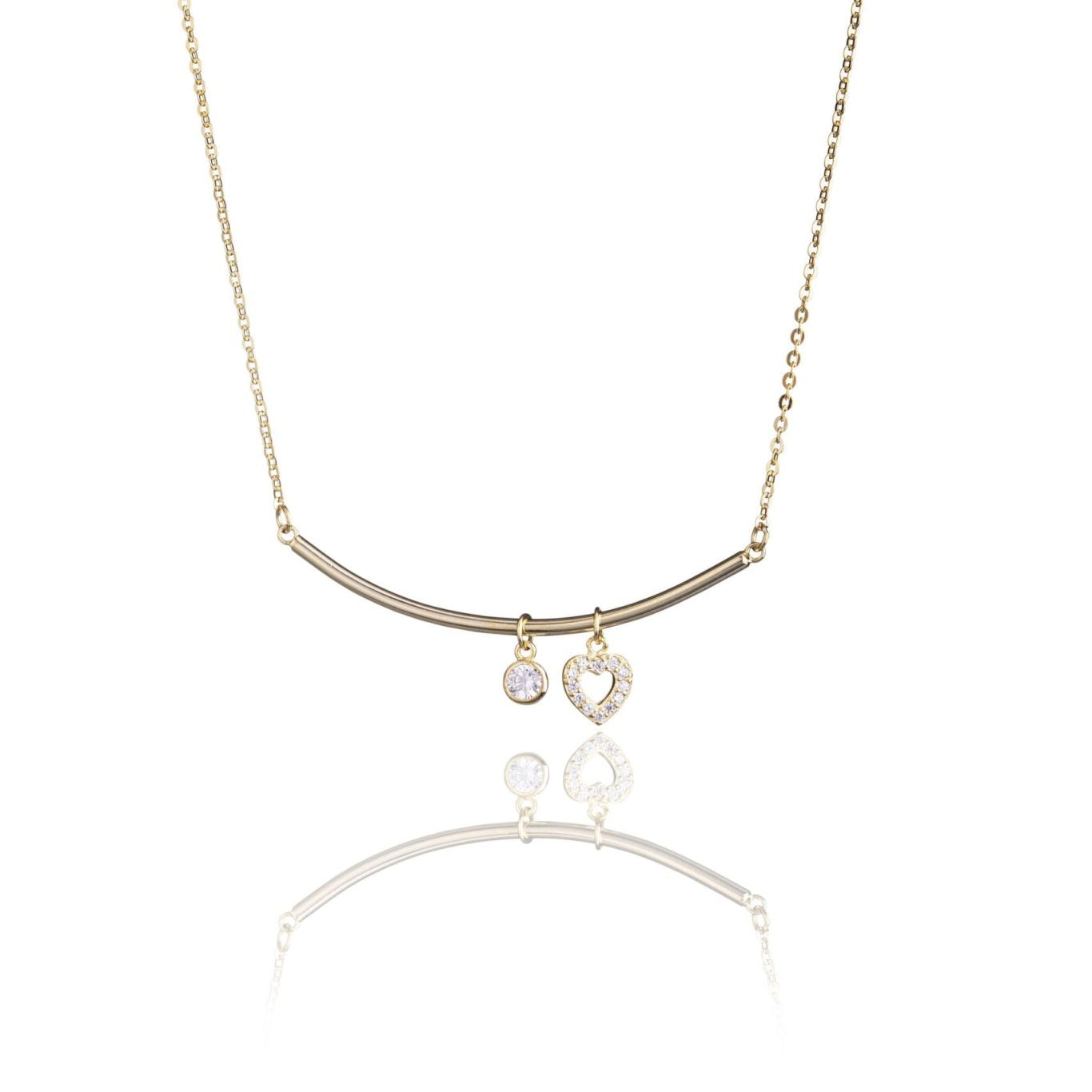 Collana in Argento Linea Cuore Brillante