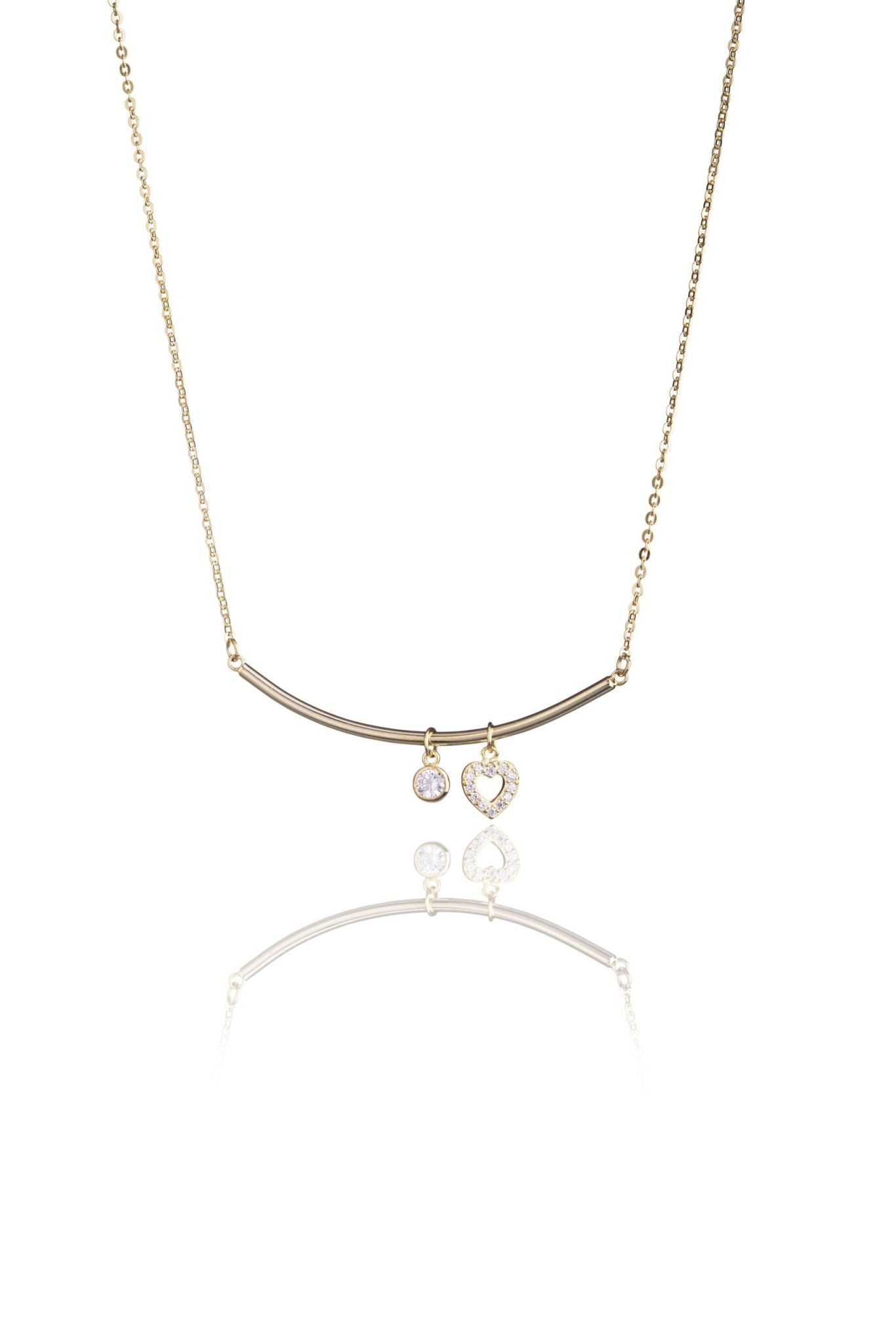 Halskette aus Silber Linie Herz Brillant