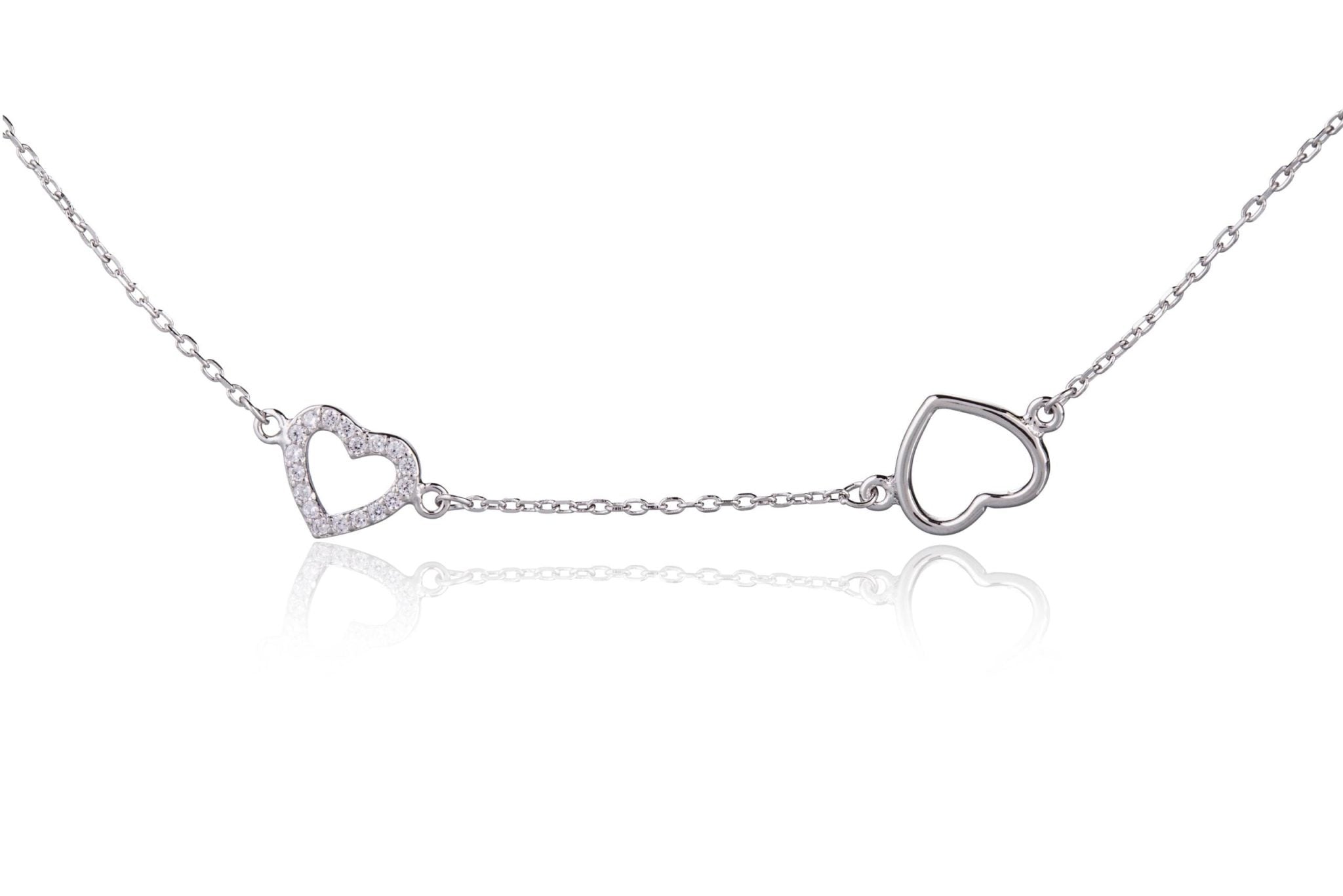 Pulsera de Plata Corazones Brillantes