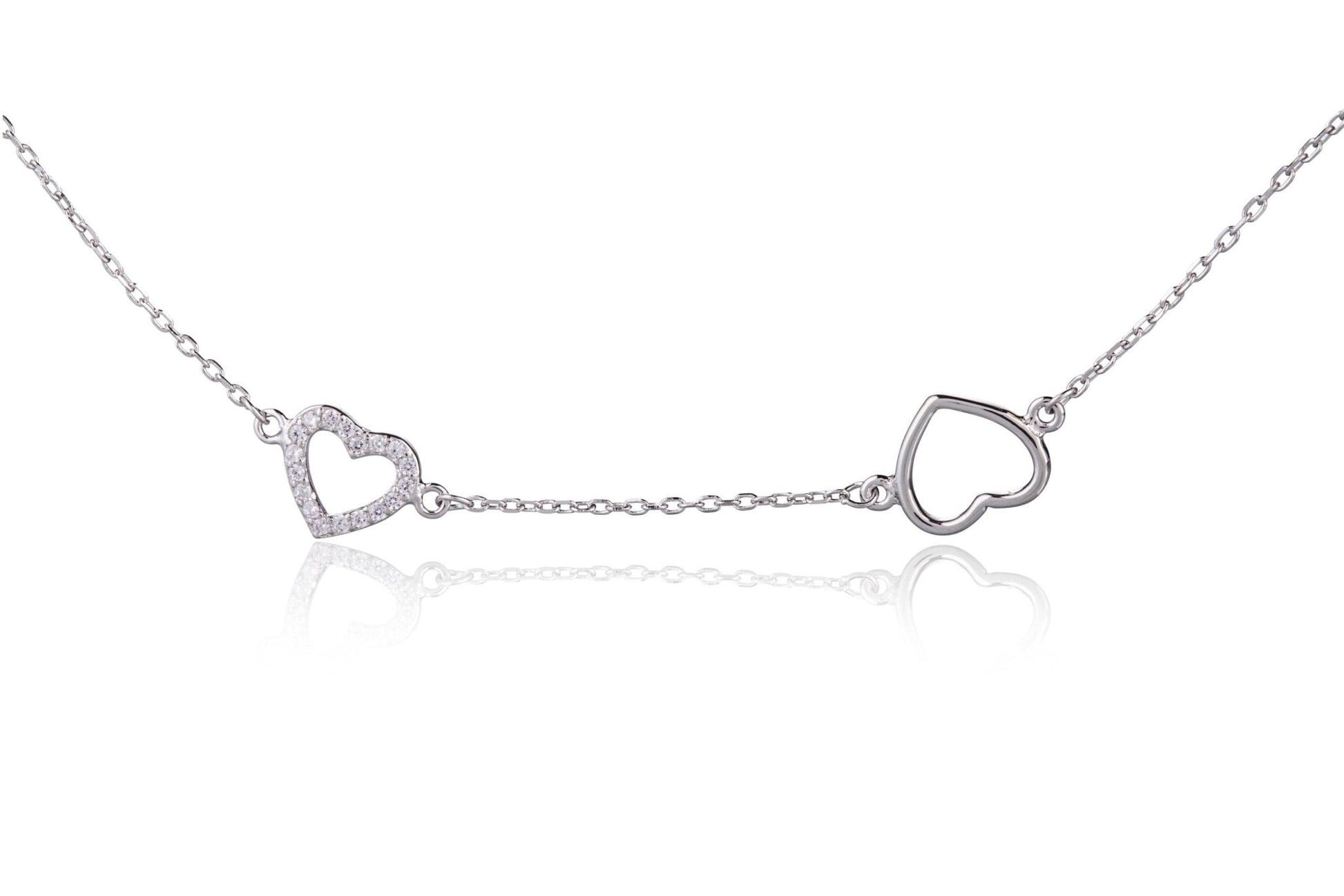 Pulsera de Plata Corazones Brillantes