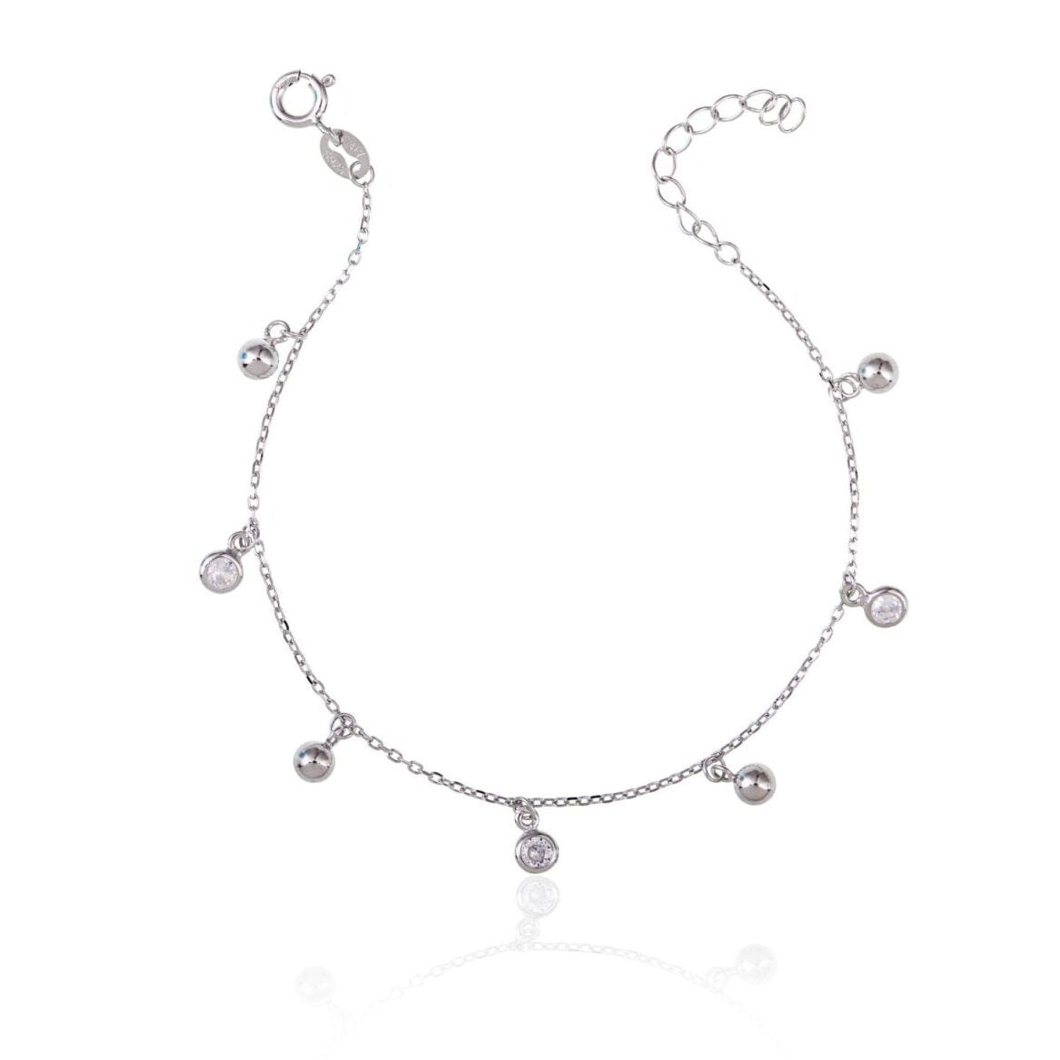 Bracciale in Argento Palline e Punti Luce