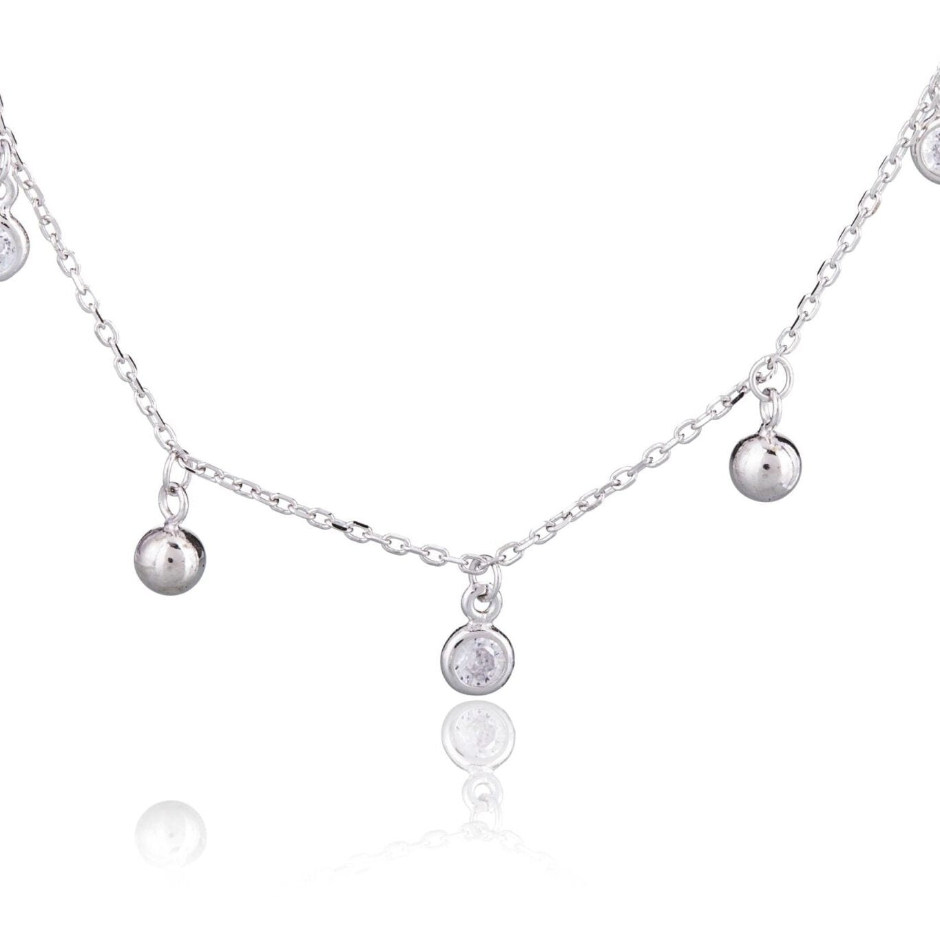 Bracciale in Argento Palline e Punti Luce