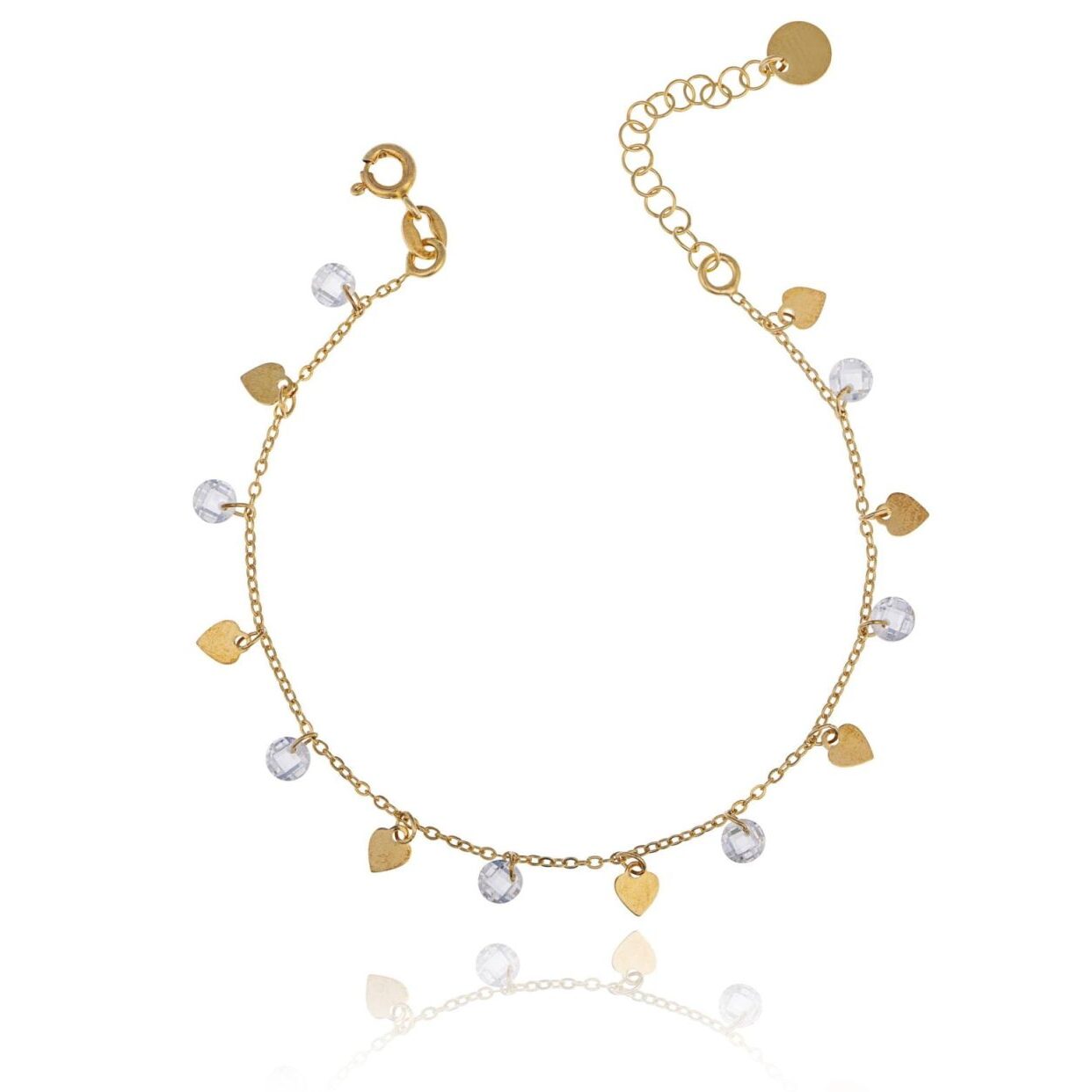 Pulsera de Plata Corazones y Circonitas