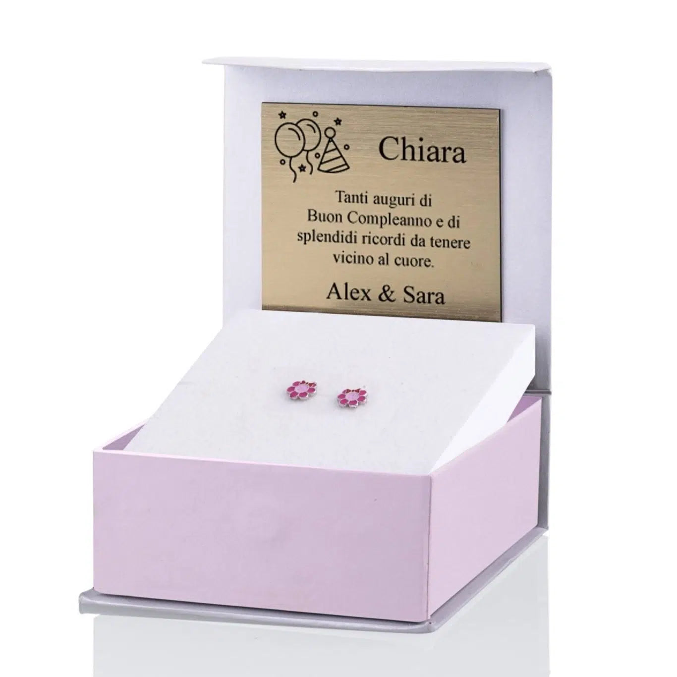 Boucles d'Oreilles en Argent avec Fleurs Émaillées